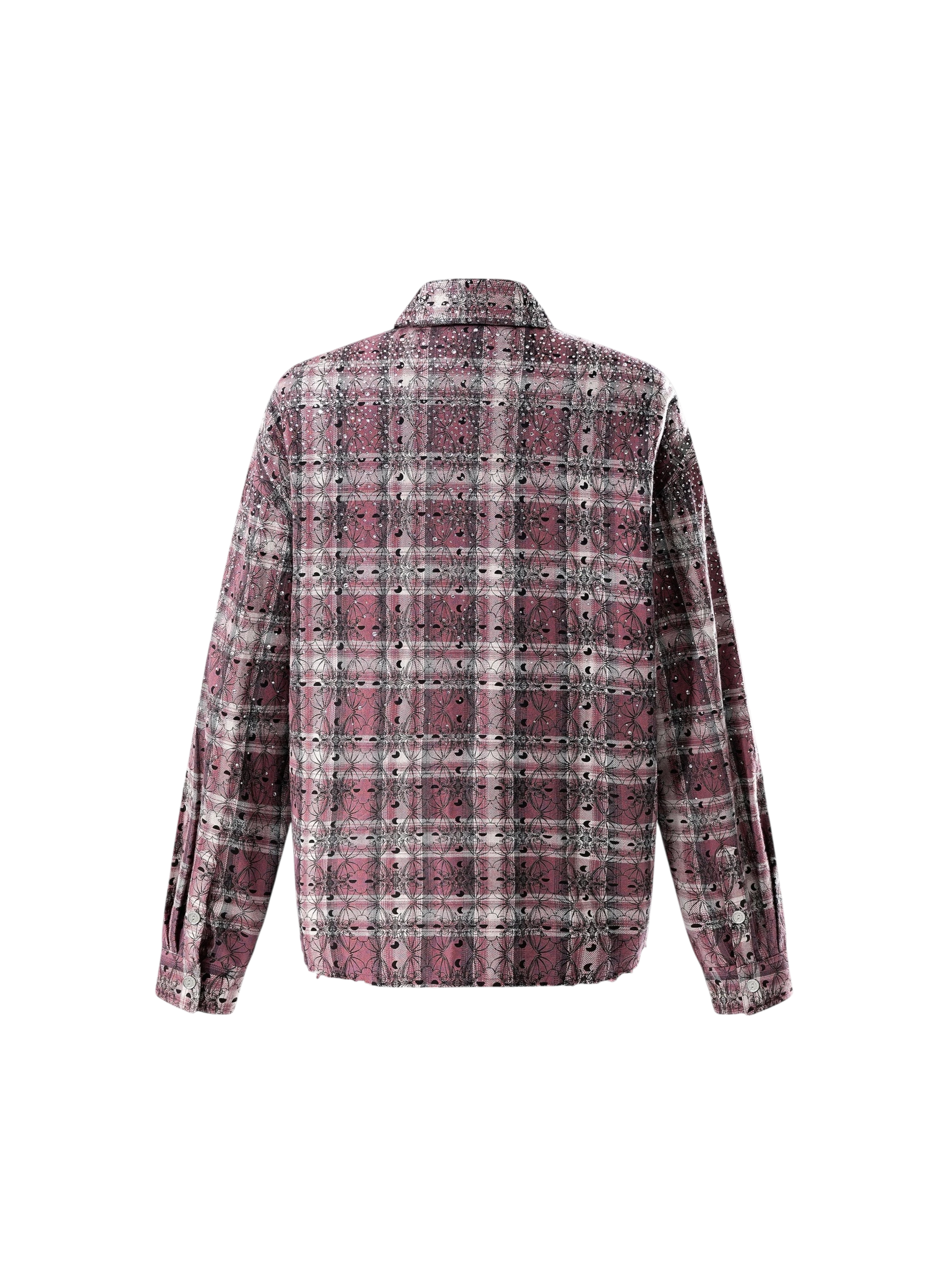 TBHNP Luminous Dawn Shadowbat buckle plaid flannel shirt — men's gothic streetwear button-up