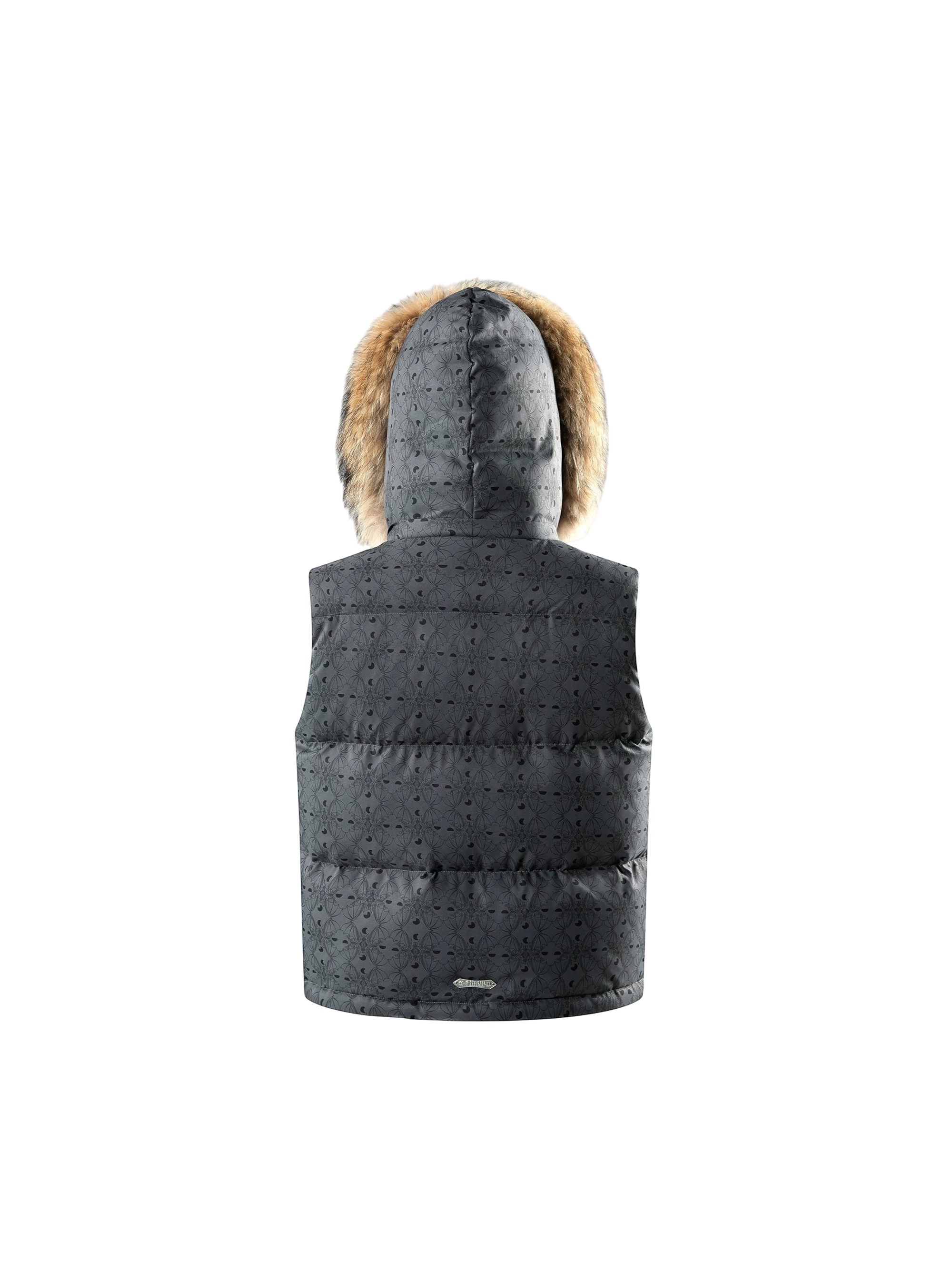 TBHNP Luminous Dawn bat pattern down puffer vest — men's streetwear gilet