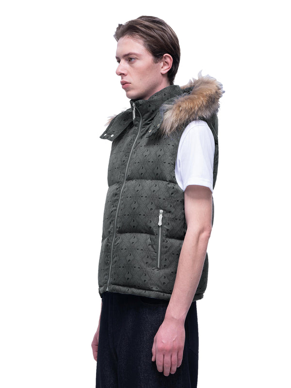 LUMINOUS DAWN BAT PATTERN DOWN VEST