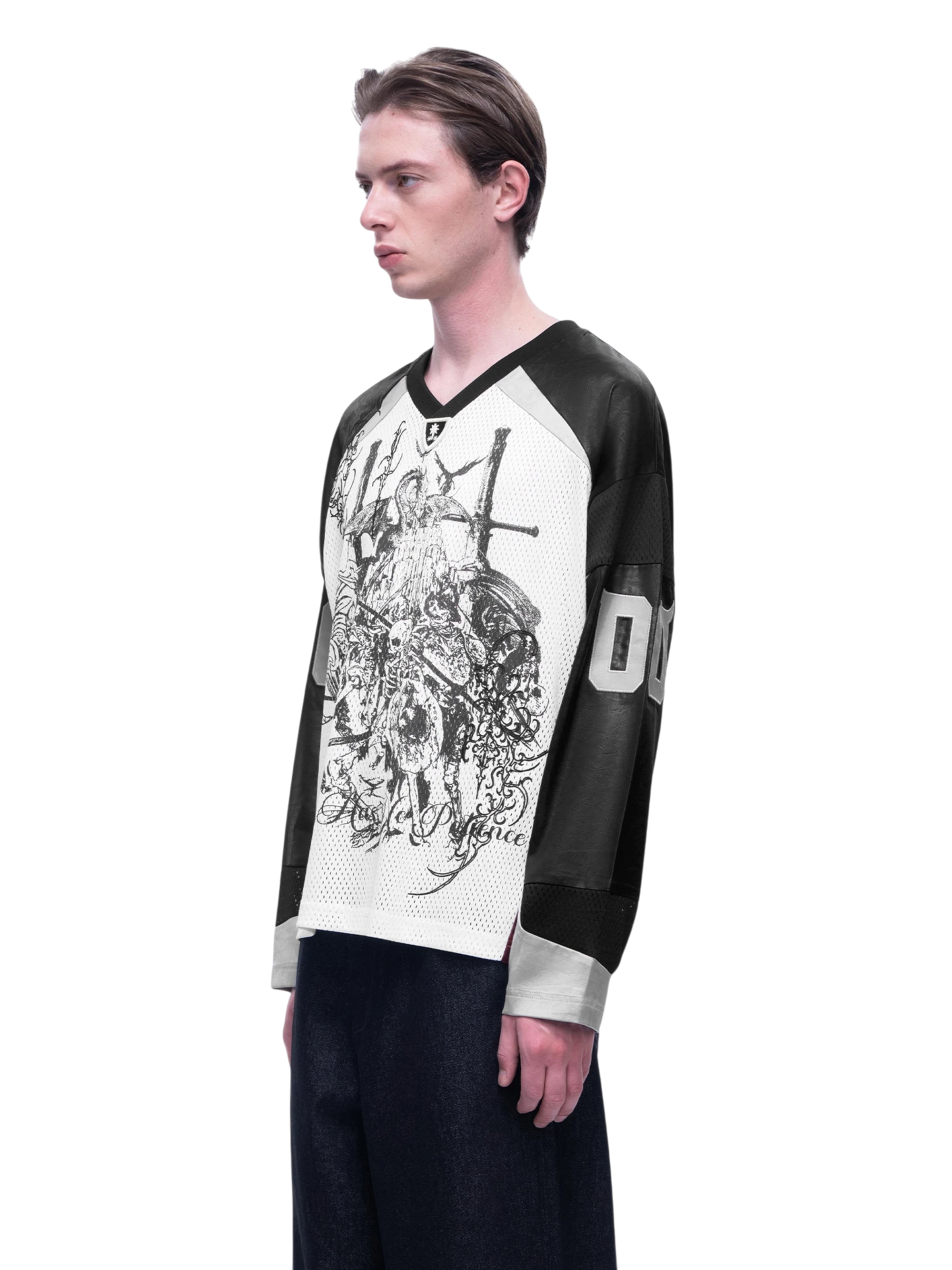 TBHNP Luminous Dawn knight mesh long-sleeve jersey — men's streetwear jersey