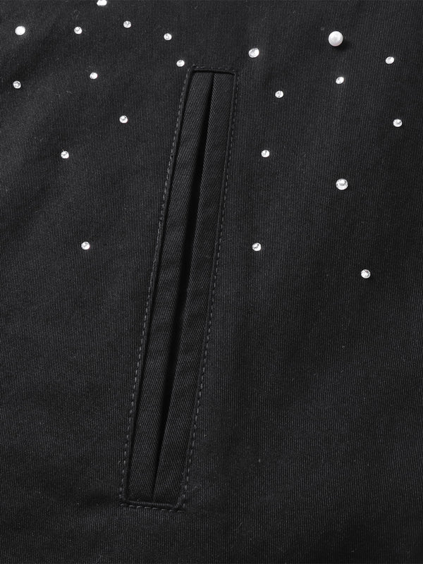 LUMINOUS DAWN PEARL RHINESTONE ZIP JACKET