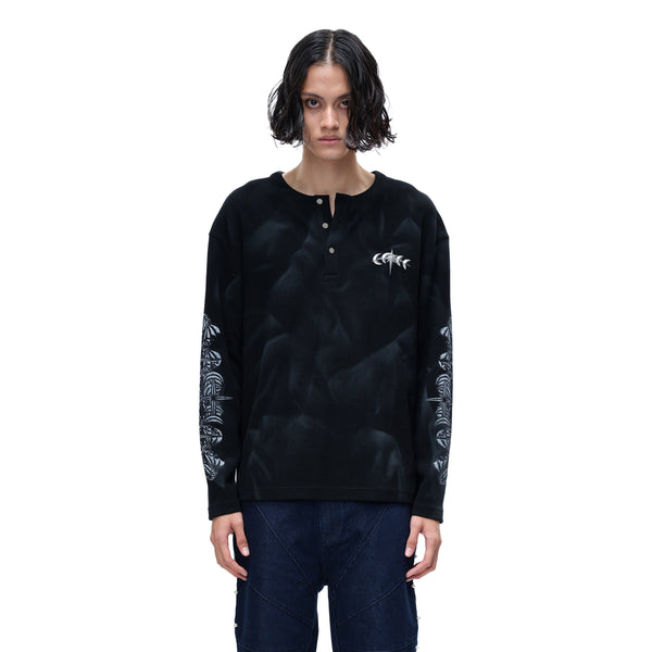 LUMINOUS DAWN WAFFLE-KNIT L-S TEE