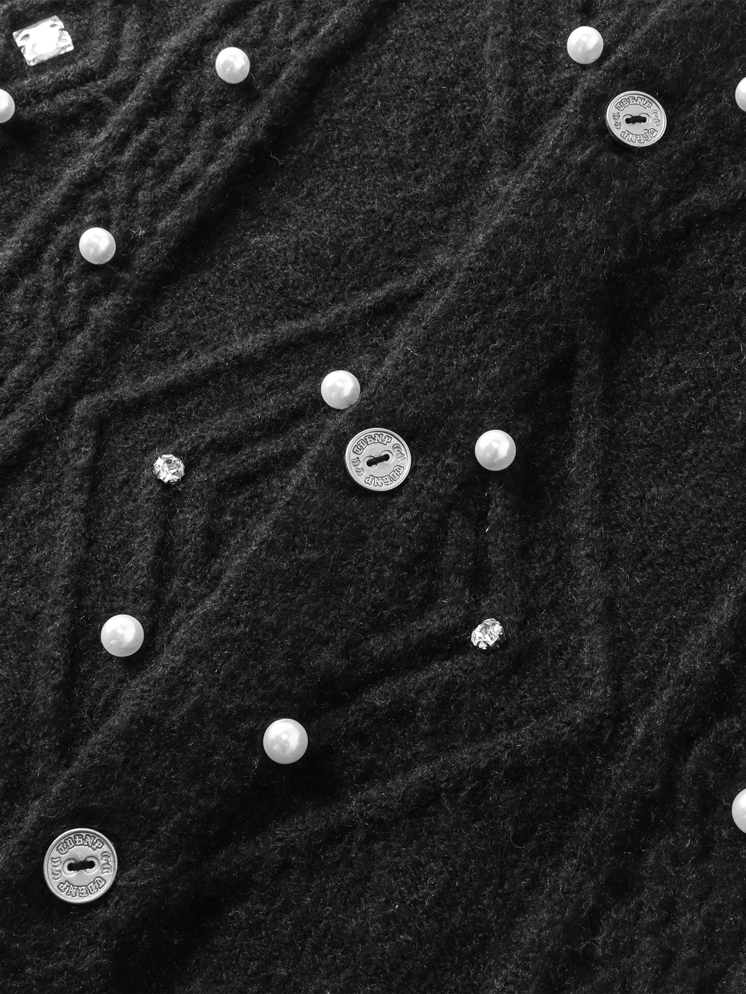LUMINOUS DAWN RHINESTONE COLLARED CARDIGAN