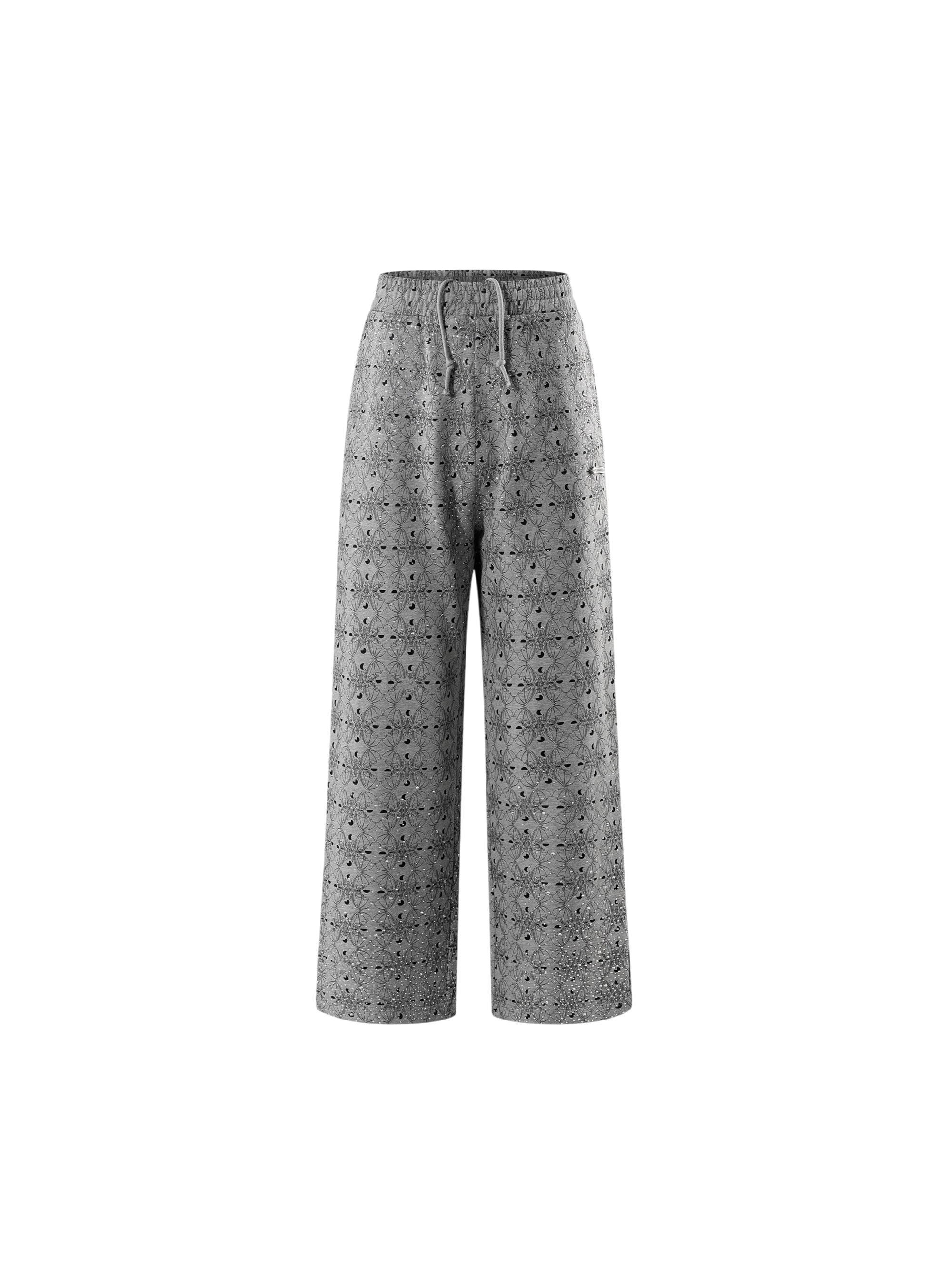 TBHNP Luminous Dawn all-over rhinestone wide-leg pants — men's streetwear pants