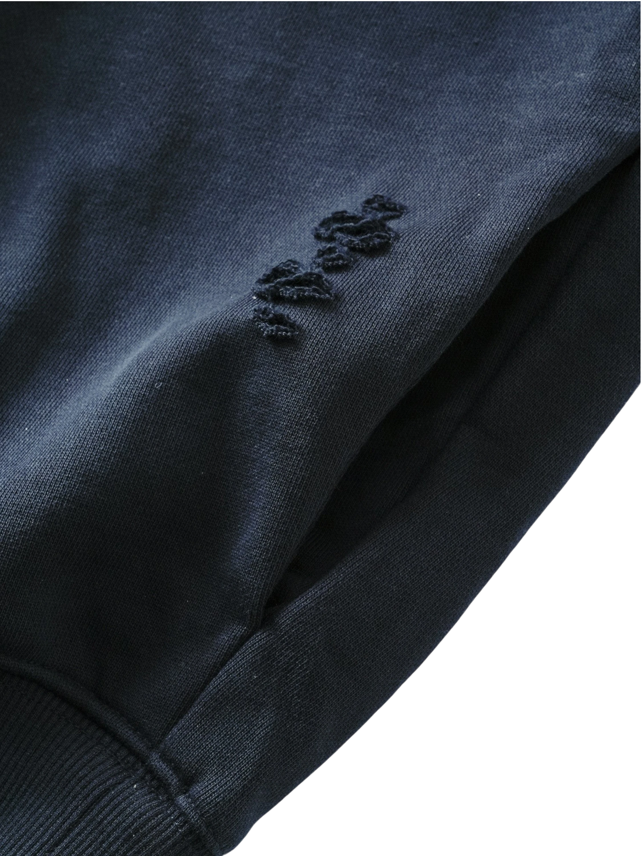 TBHNP Disciple slash-destroyed printed hoodie, blue-grey — men's streetwear hoodie
