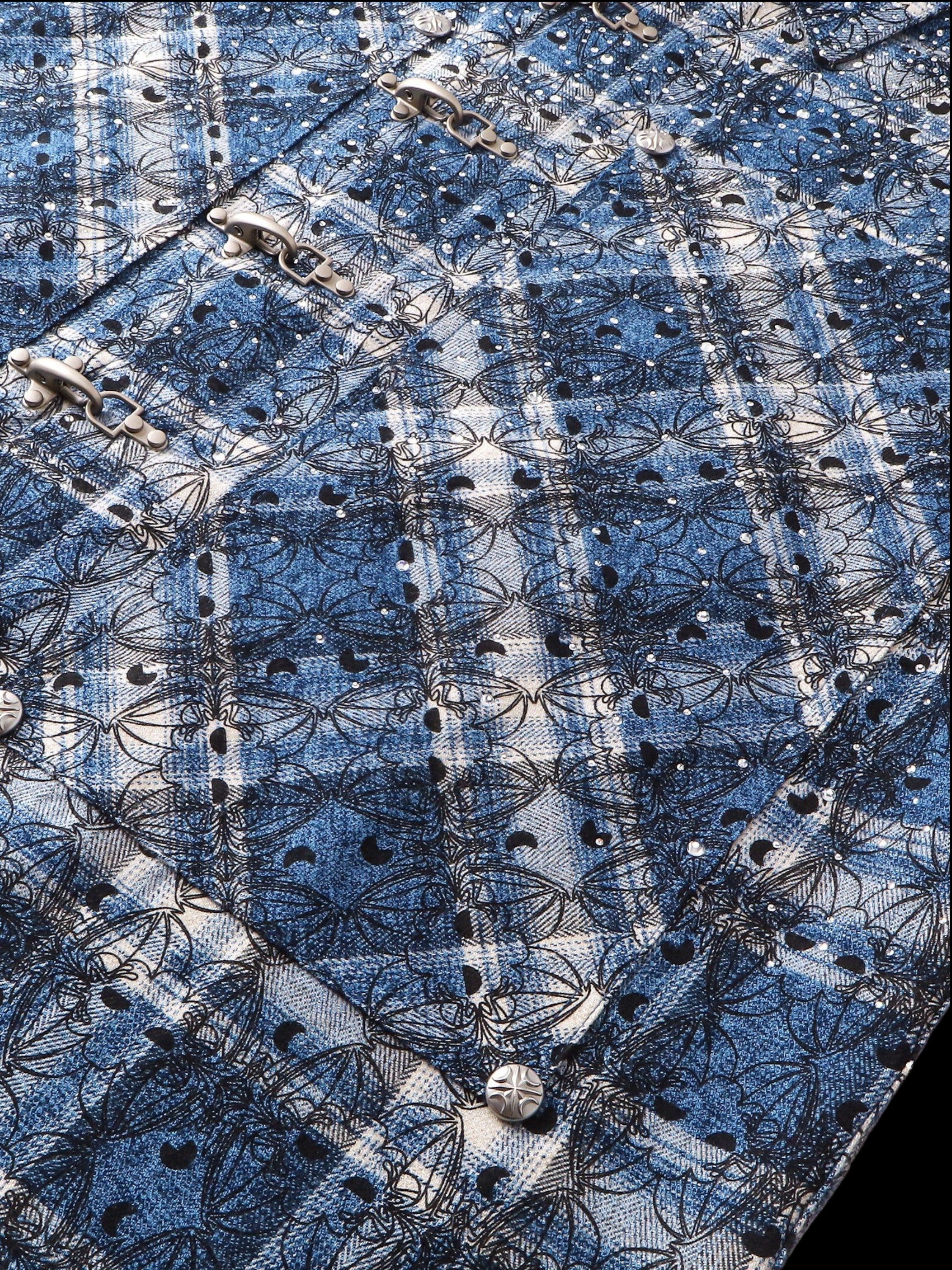 TBHNP Luminous Dawn Shadowbat buckle plaid flannel shirt — men's gothic streetwear button-up