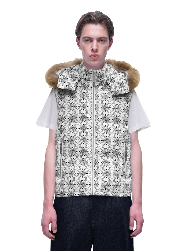 BAT PATTERN DOWN PUFFER VEST