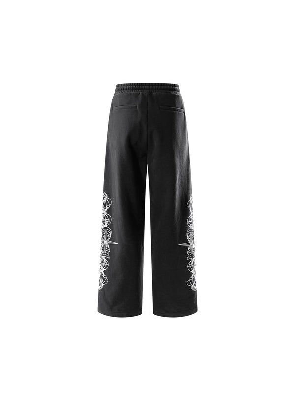 LUMINOUS DAWN ASTRAL LOGO FLOCKED PANTS
