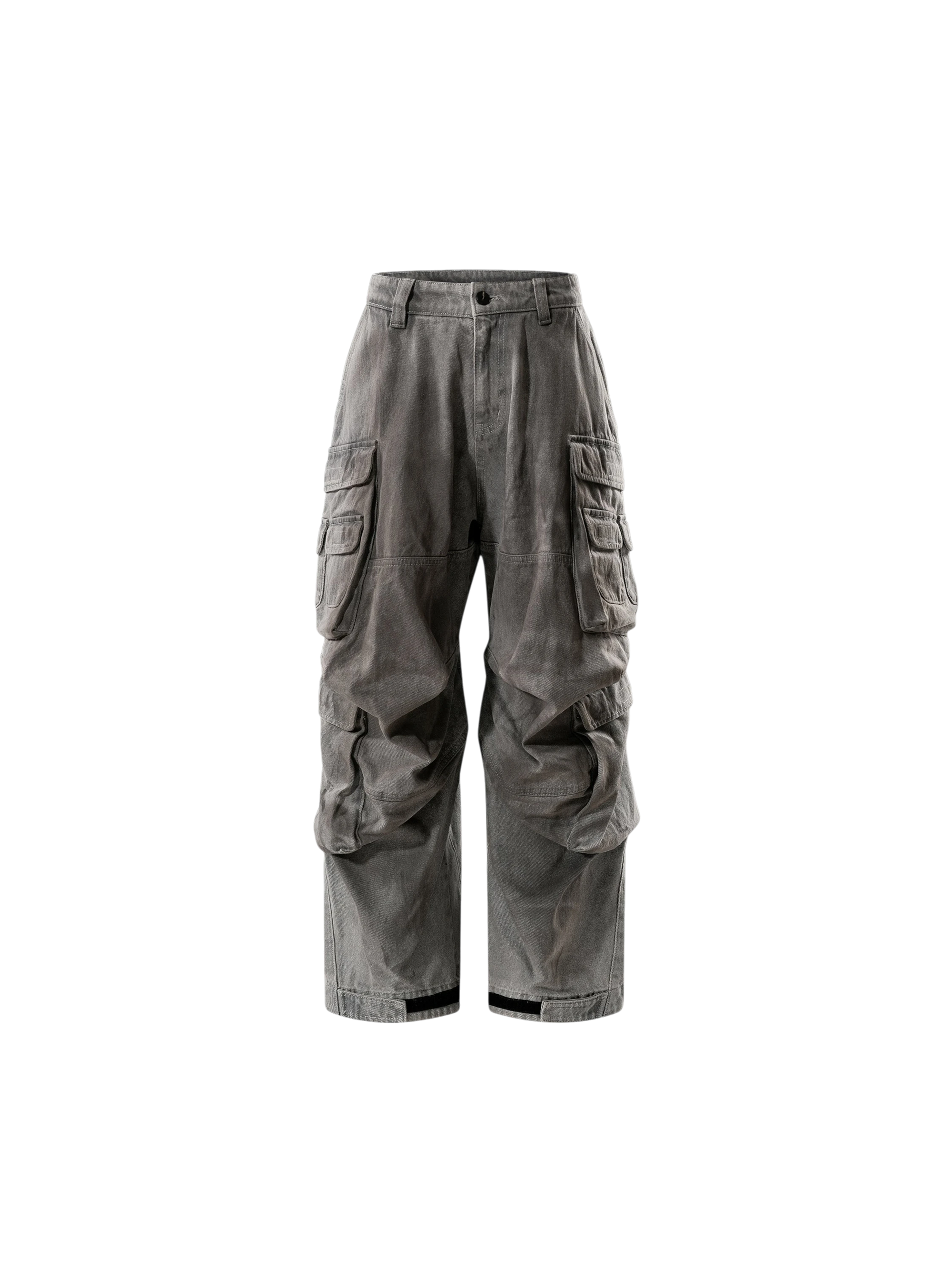 TBHNP Disciple mud-dyed multi-pocket baggy cargo pants — men's streetwear cargo pants