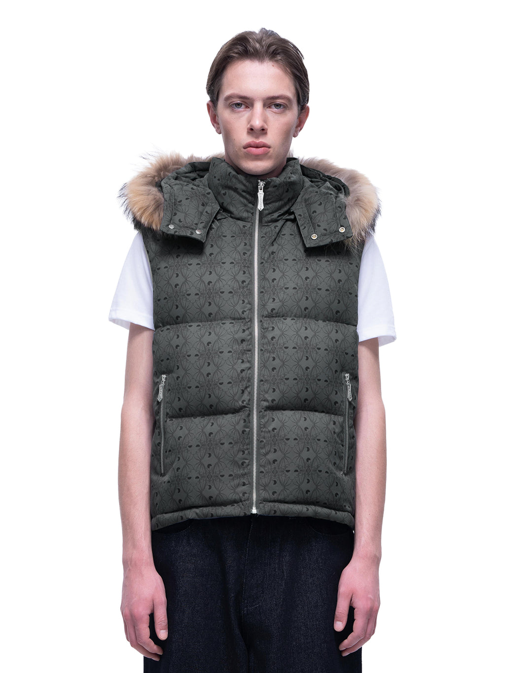 LUMINOUS DAWN BAT PATTERN DOWN VEST