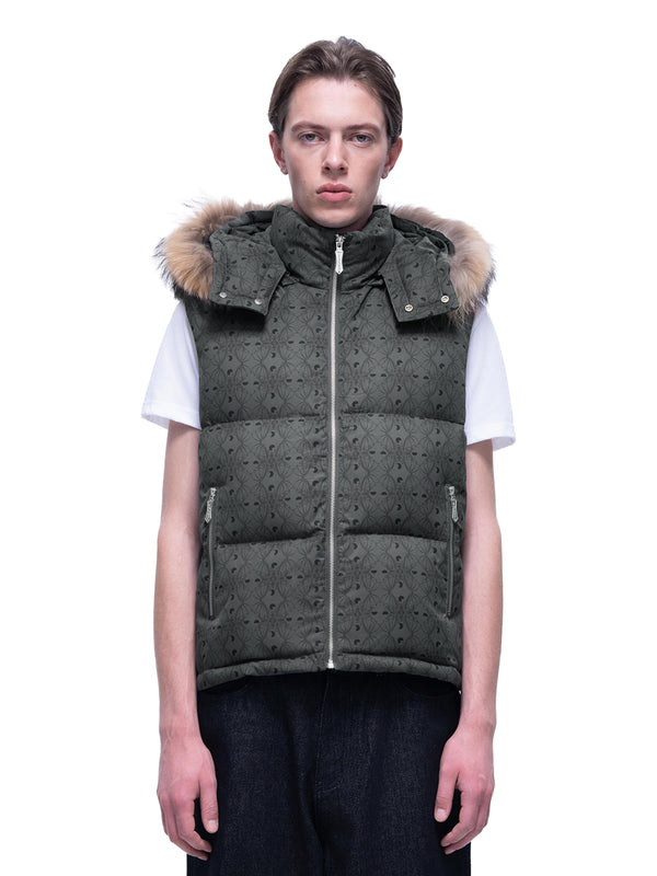 LUMINOUS DAWN BAT PATTERN DOWN VEST