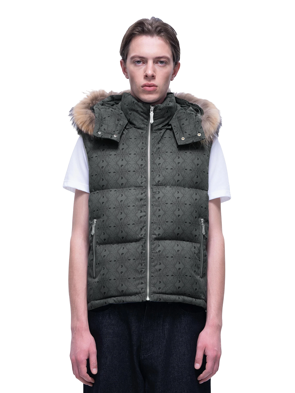 LUMINOUS DAWN BAT PATTERN DOWN PUFFER VEST
