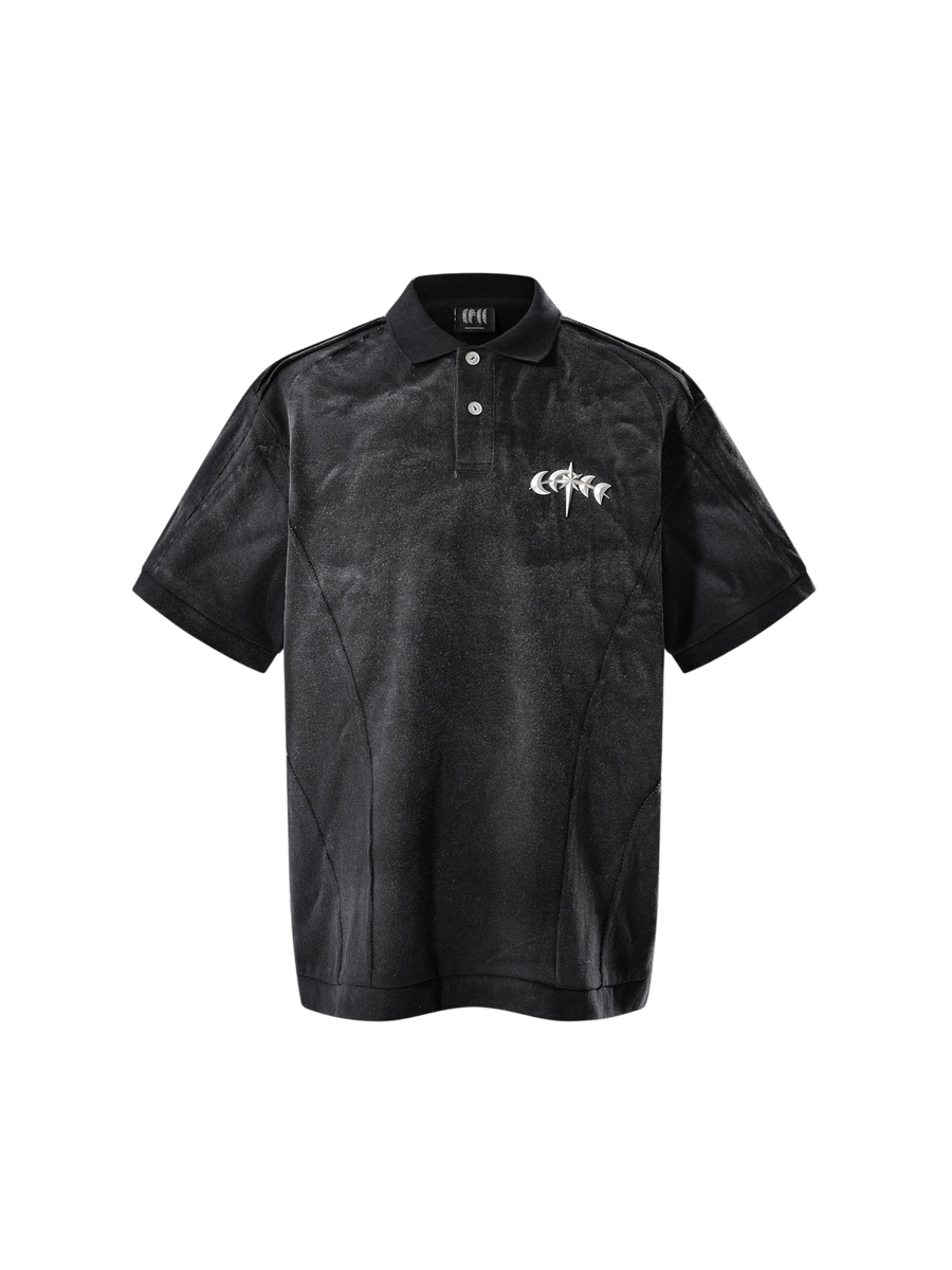 TBHNP Luminous Dawn structured seam polo shirt — men's streetwear short-sleeve polo