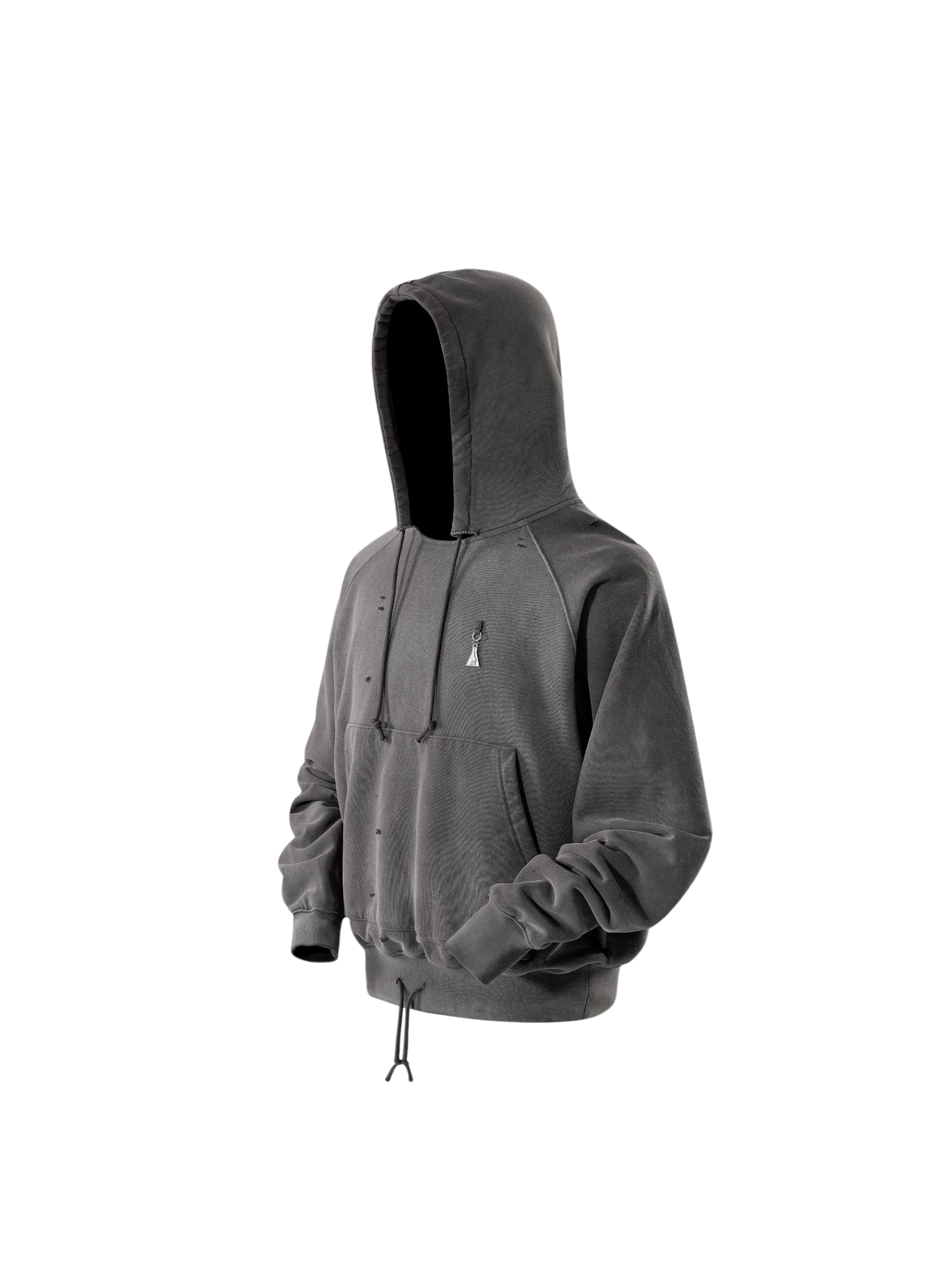 TBHNP Disciple distressed stained pullover hoodie, grey — men's streetwear hoodie