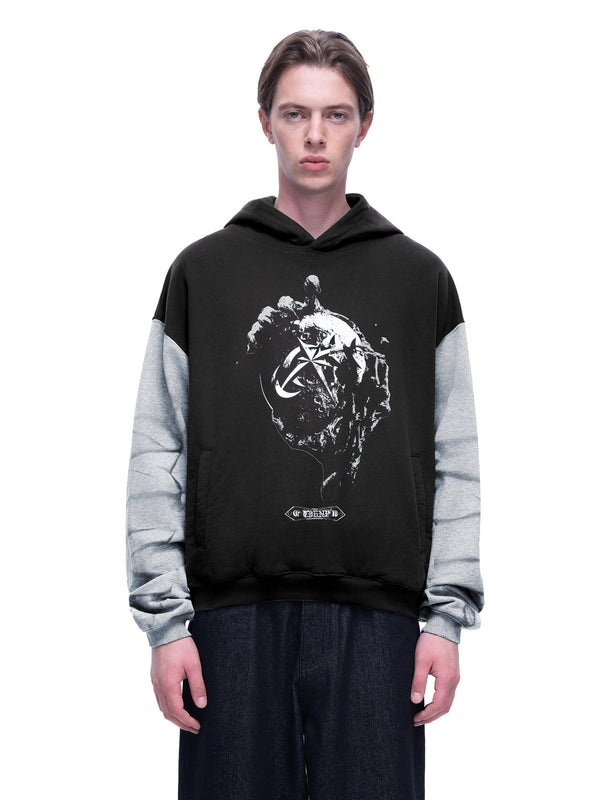 LUMINOUS DAWN WASHED PRINTED DESTROYED HOODIE