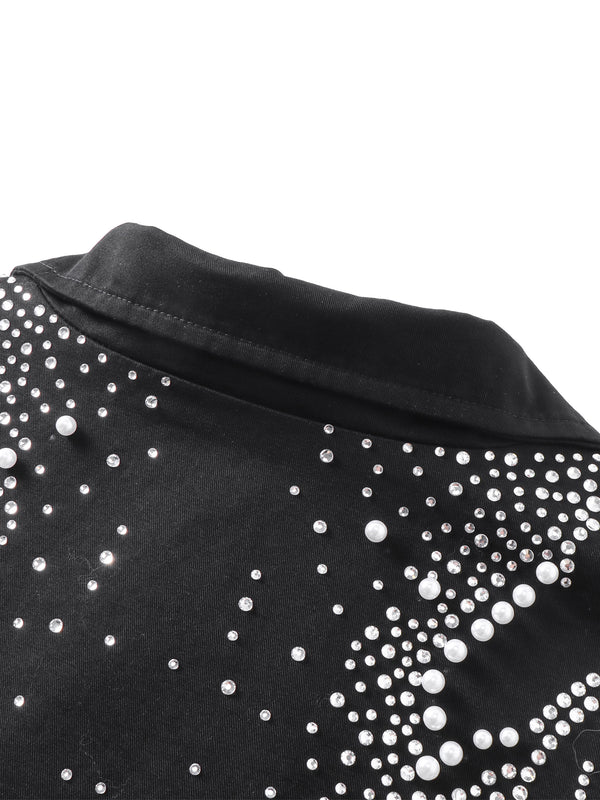 LUMINOUS DAWN PEARL RHINESTONE ZIP JACKET