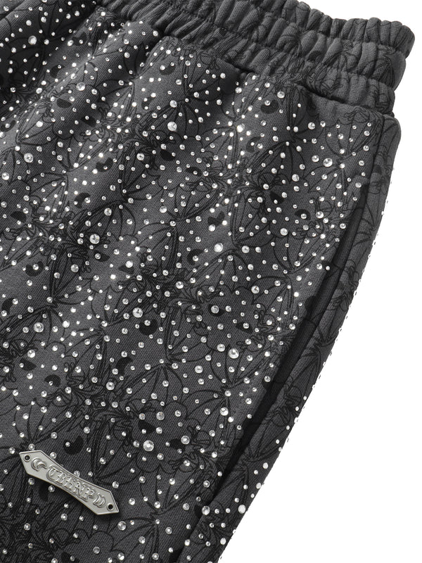 LUMINOUS DAWN DARK PATTERN RHINESTONE PANTS