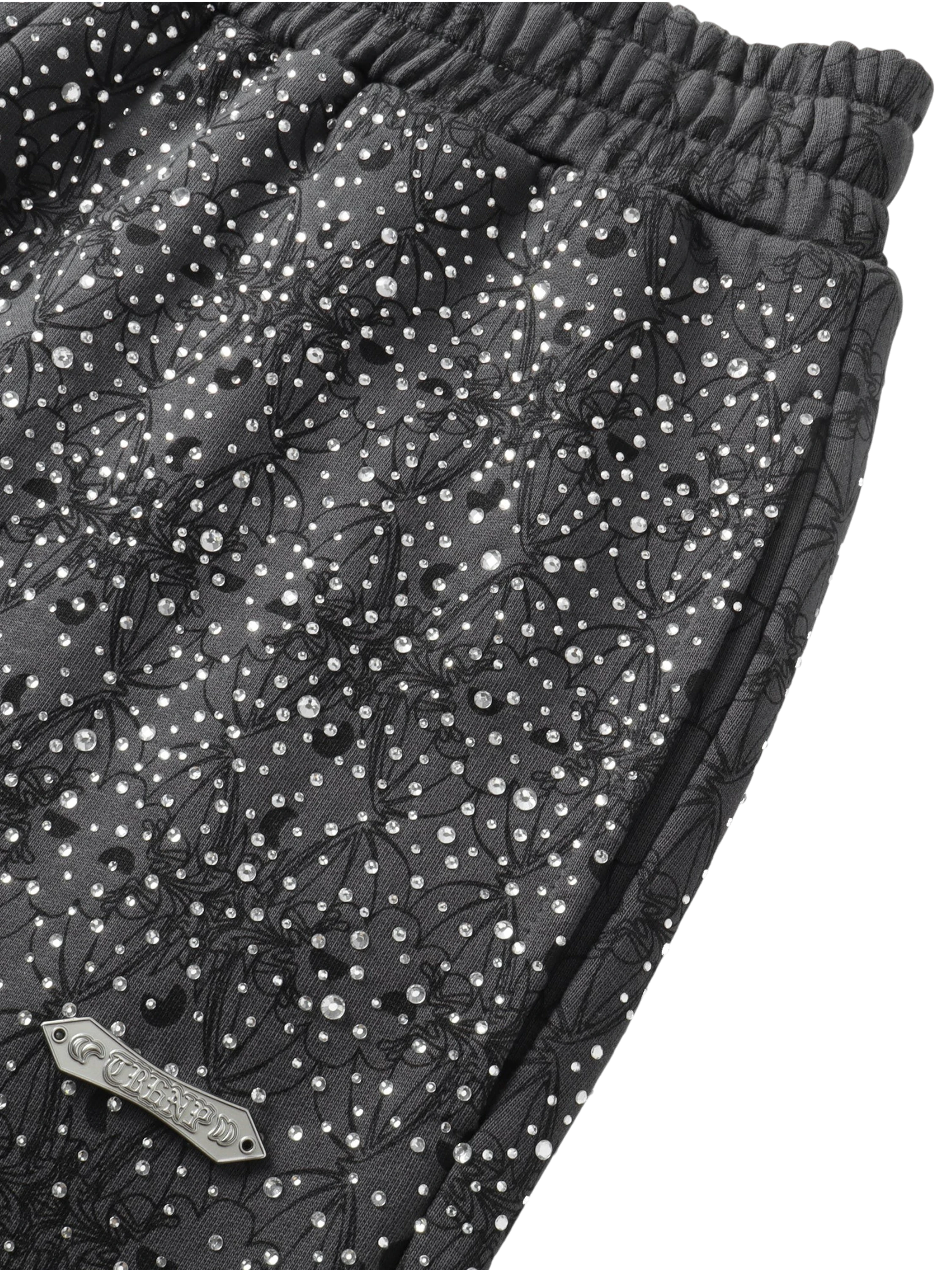 TBHNP Luminous Dawn all-over rhinestone wide-leg pants — men's streetwear pants