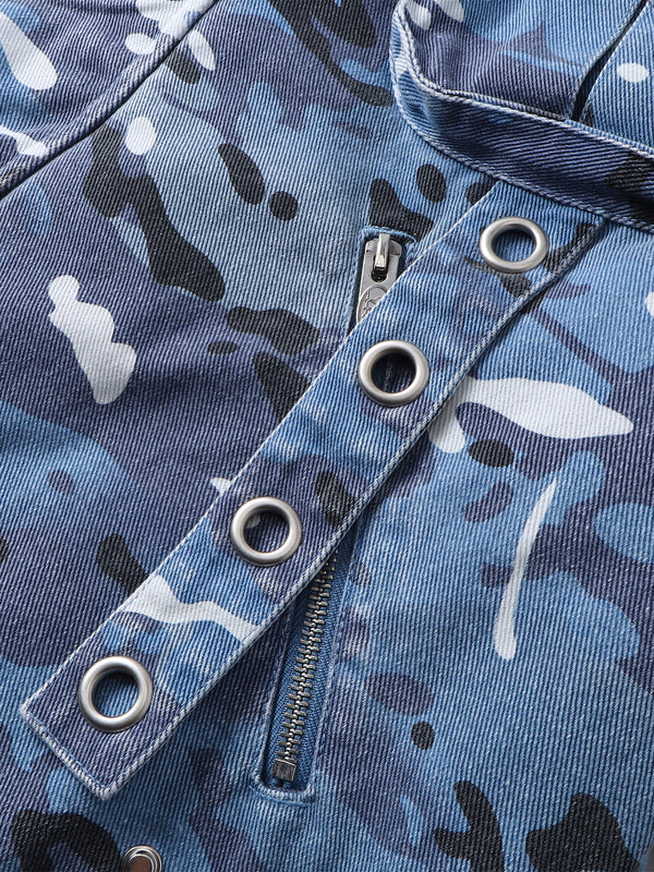 ECLIPSE OF THE BLOOD MOON BLUE CAMOUFLAGE JACKET