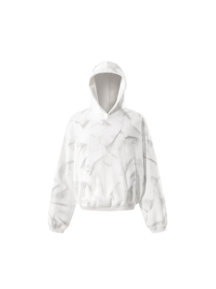 LUMINOUS DAWN EMBROIDERED LOGO TEXTURED HOODIE