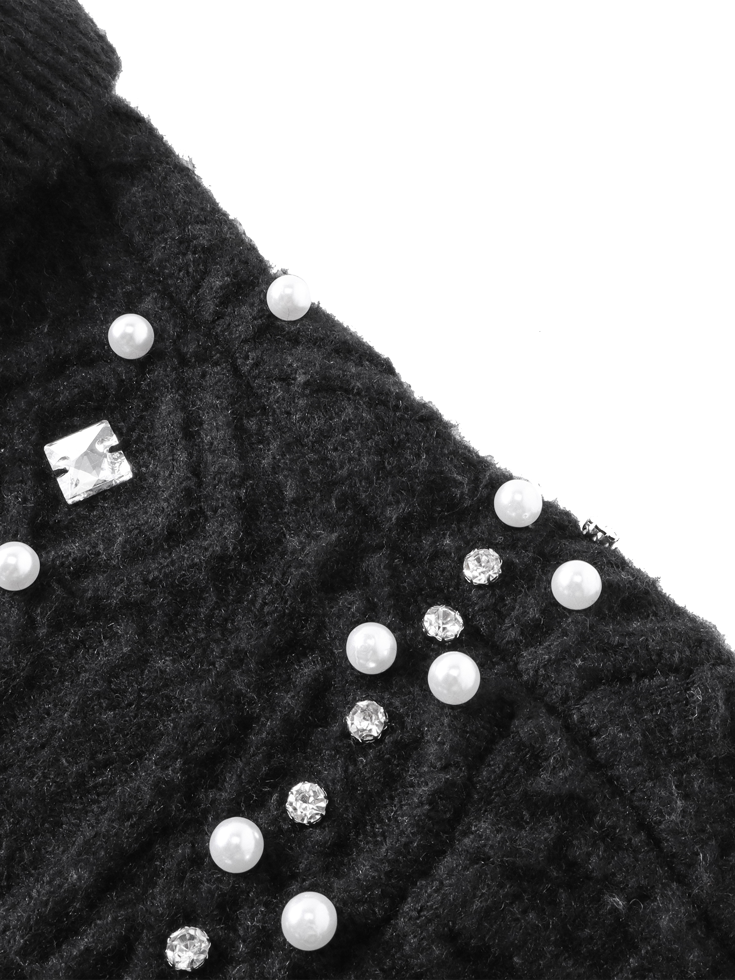 LUMINOUS DAWN RHINESTONE COLLARED CARDIGAN