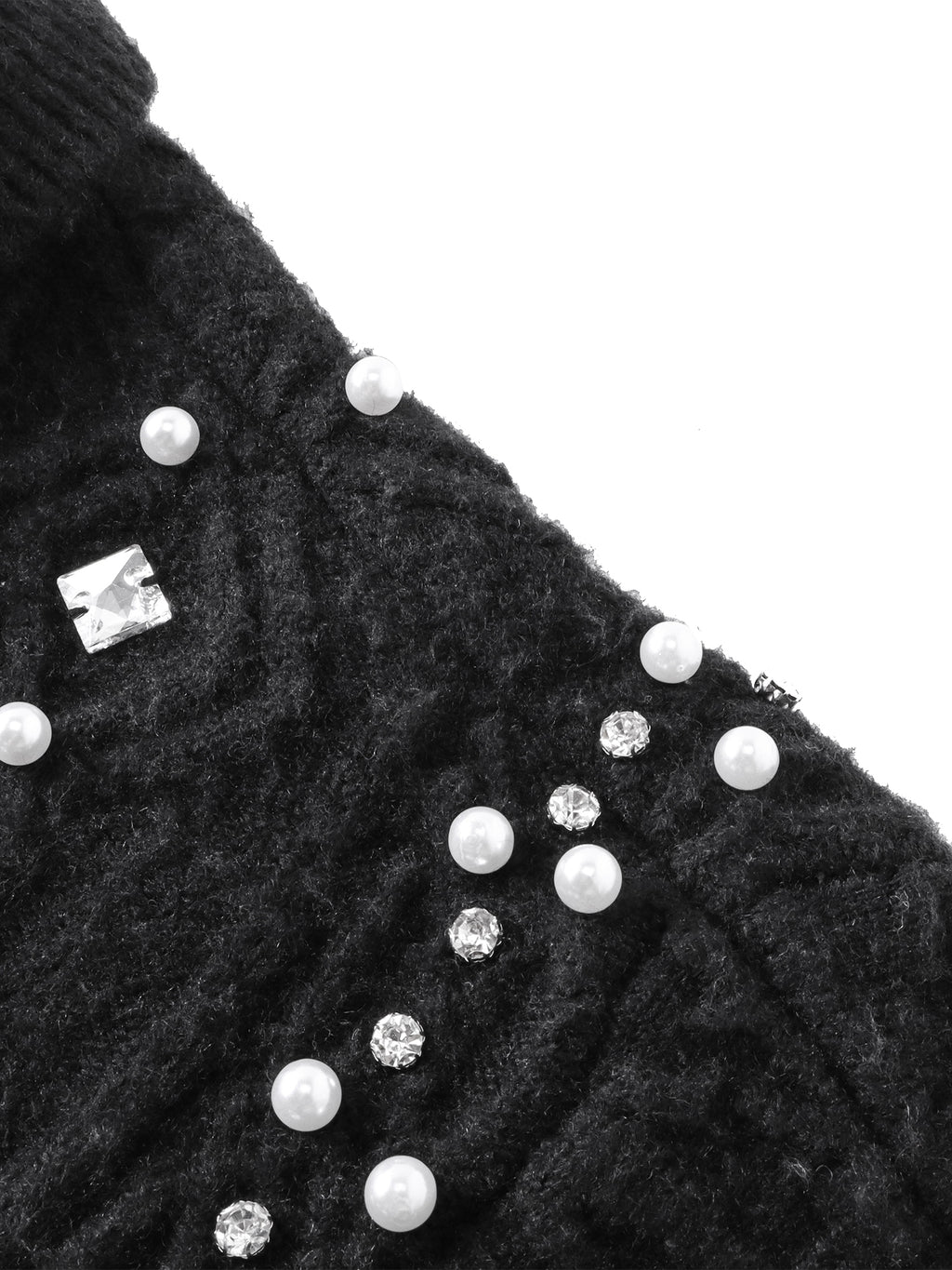 LUMINOUS DAWN RHINESTONE COLLARED CARDIGAN