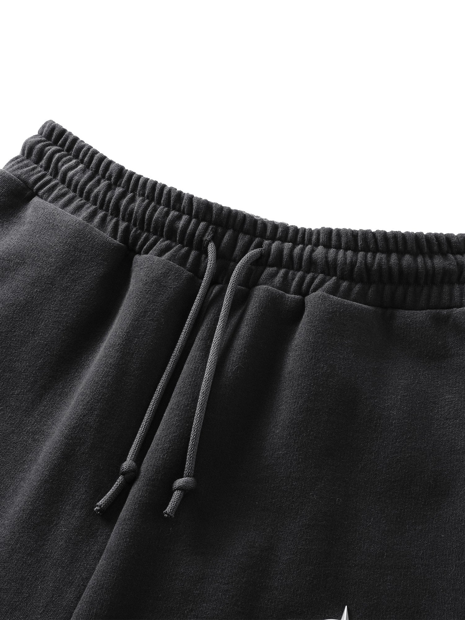 Dark Grey Luminous Dawn pants, elastic drawstring waist detail