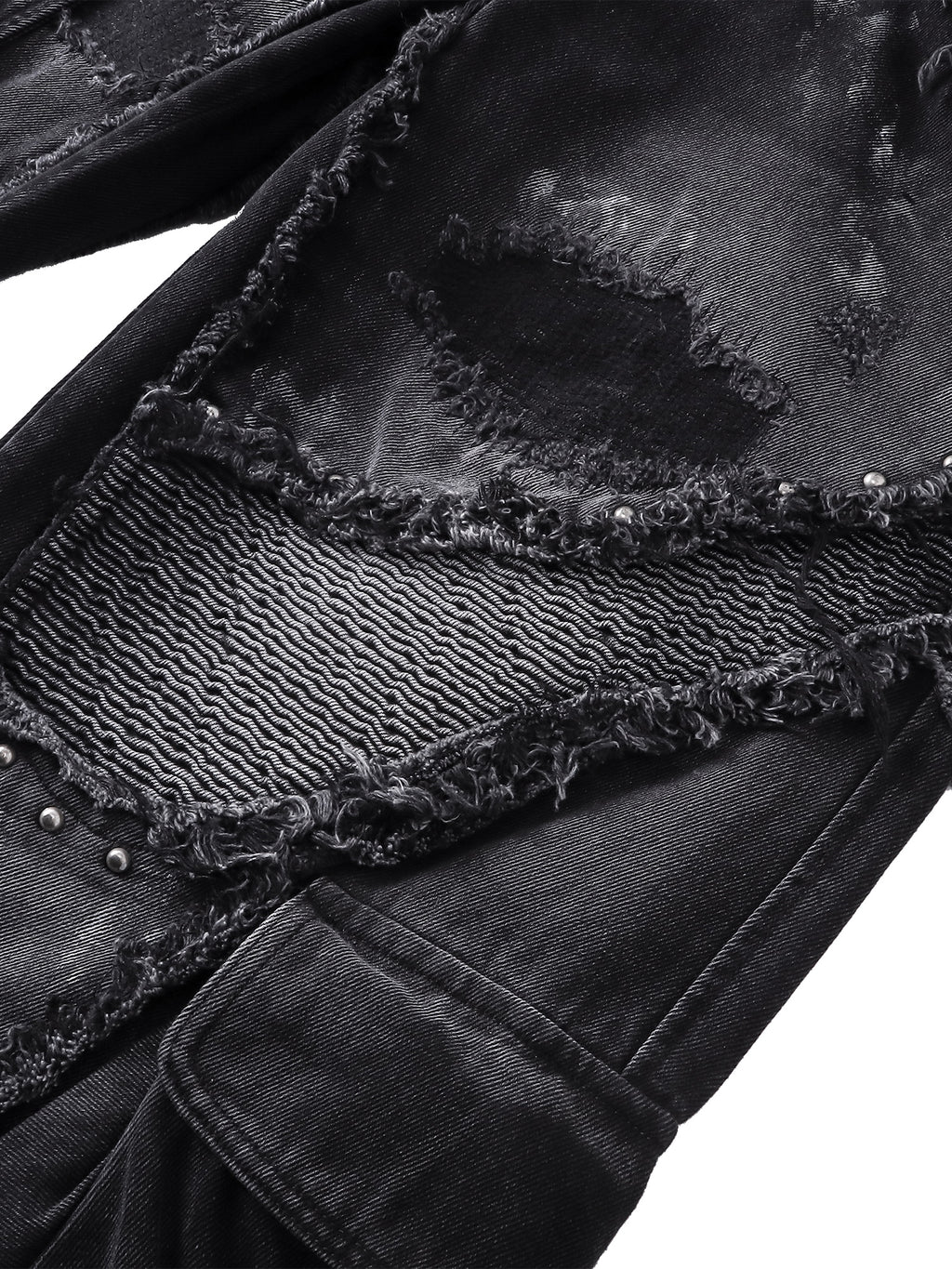 LUMINOUS DAWN RIVET RIBBON BAGGY JEANS