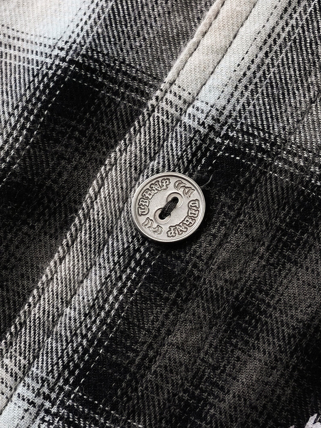 TBHNP Disciple Double Saint rhinestone plaid flannel shirt — men's gothic streetwear button-up