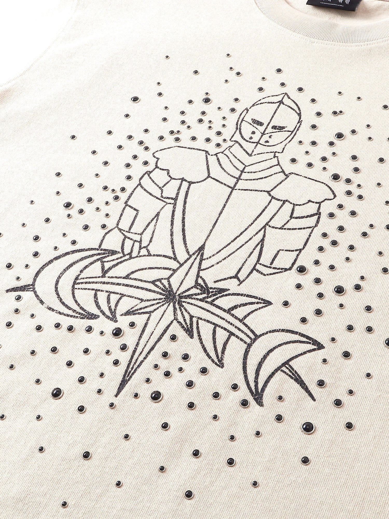 TBHNP Luminous Dawn sketch knight rhinestone t-shirt — men's streetwear graphic tee