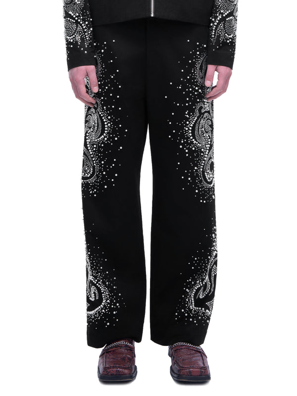 LUMINOUS DAWN PEARL RHINESTONE DRESS PANTS