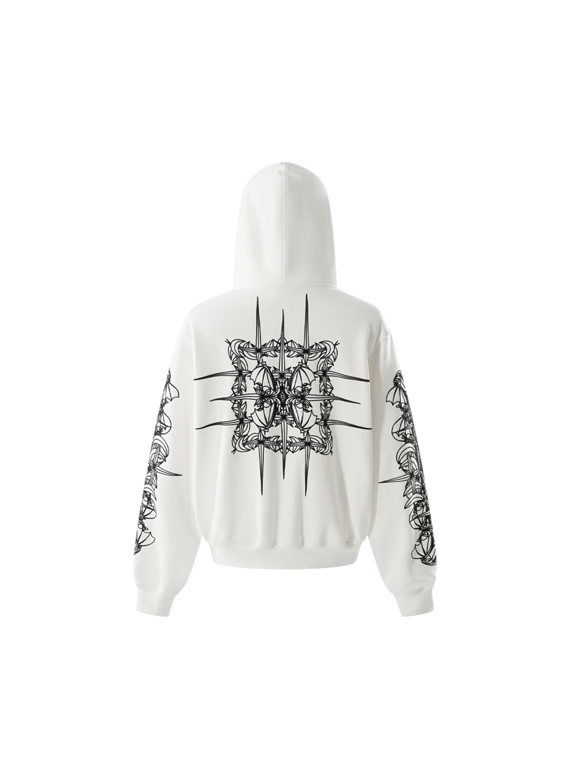 TBHNP Luminous Dawn astral logo flocked zip-up hoodie — men's streetwear hoodie