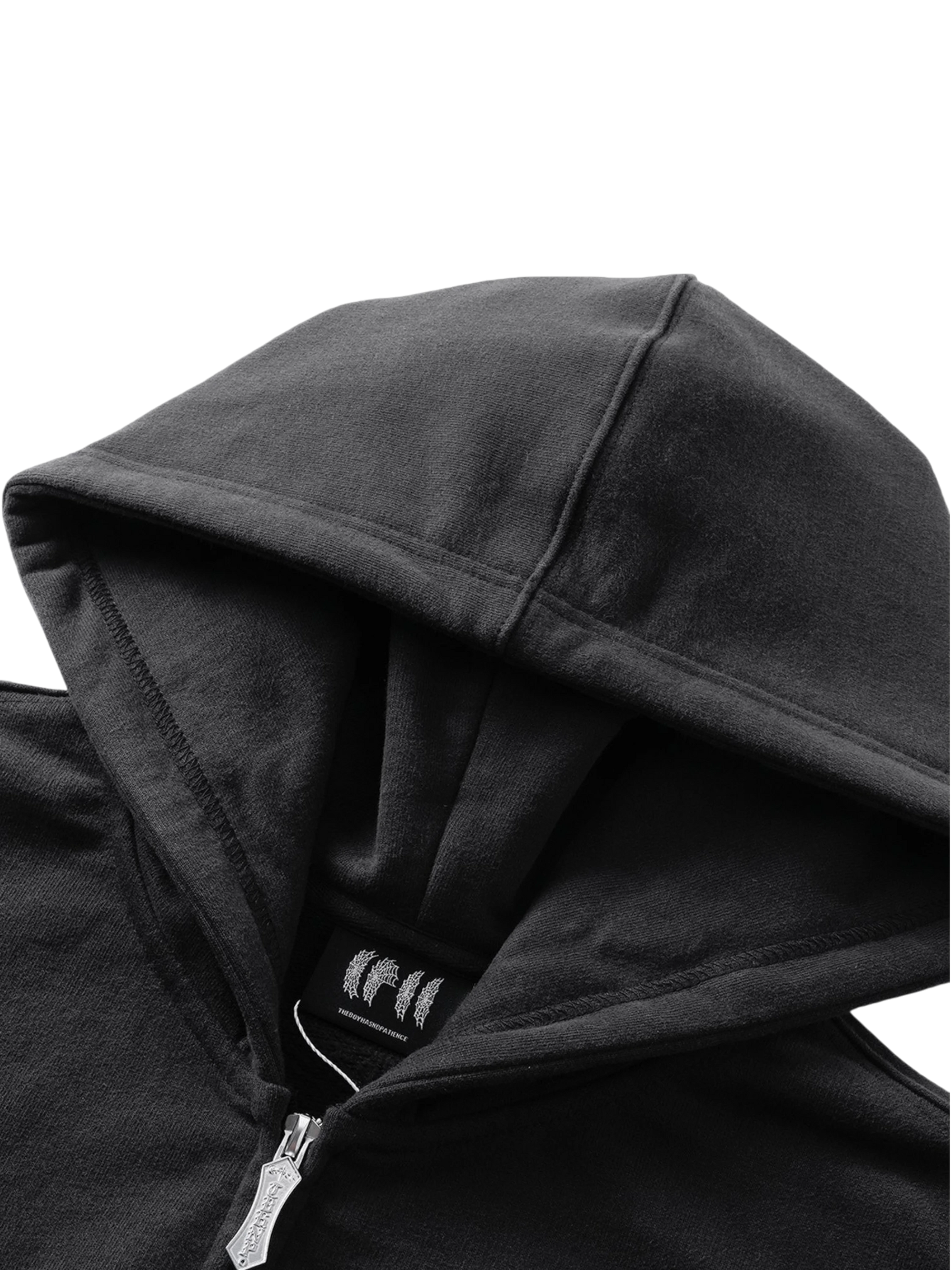 TBHNP Luminous Dawn astral logo flocked zip-up hoodie — men's streetwear hoodie