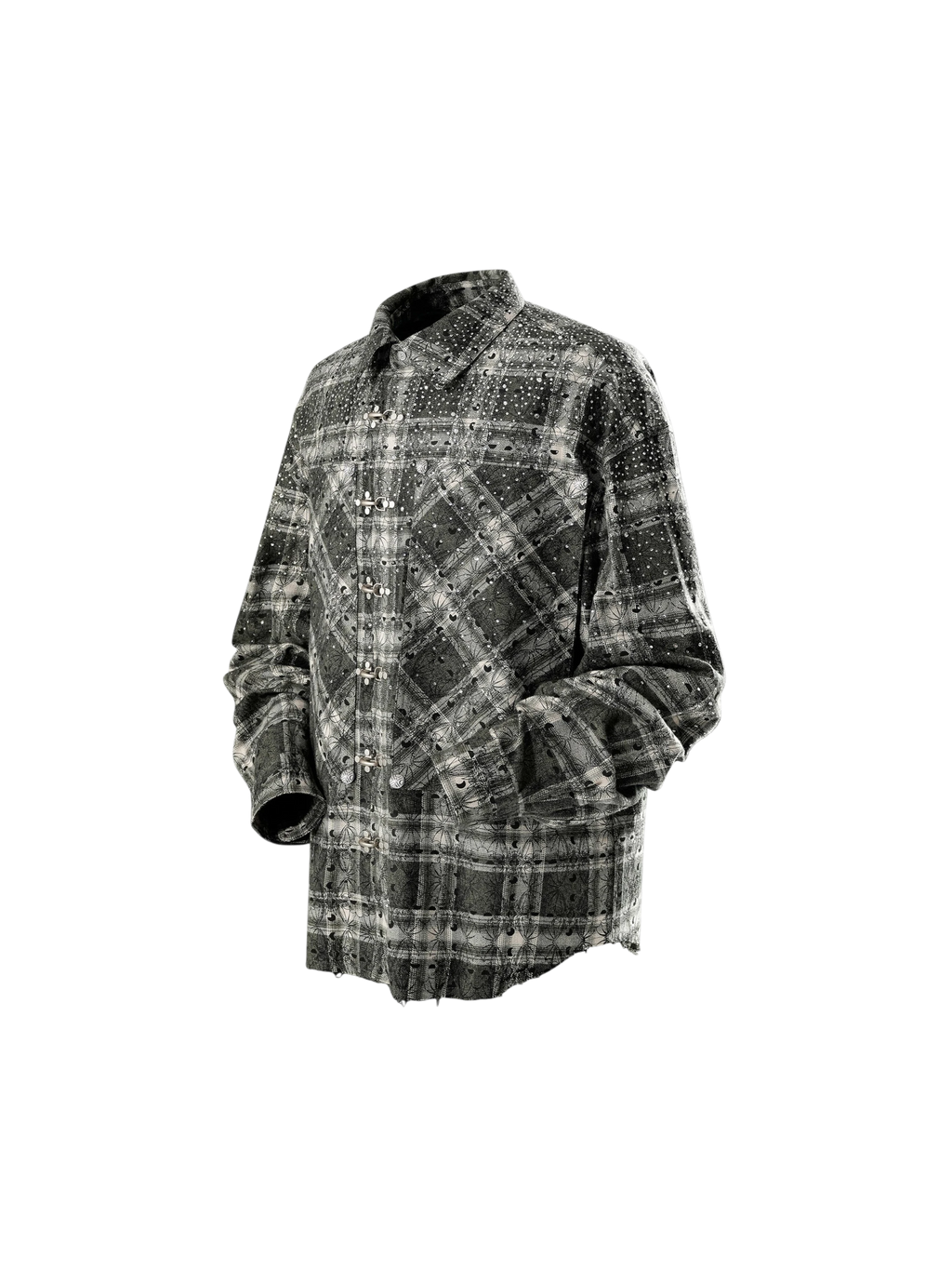 LUMINOUS DAWN SHADOWBAT BUCKLE PLAID SHIRT