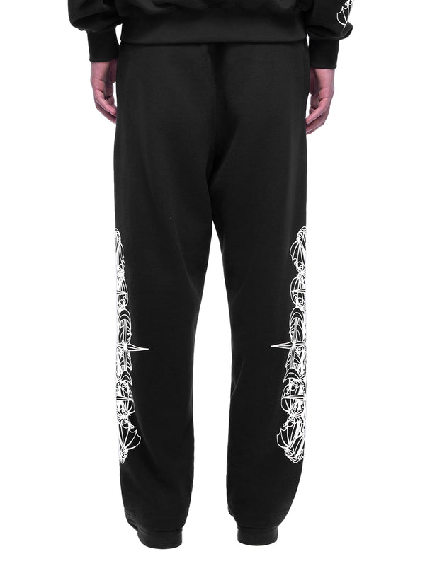 LUMINOUS DAWN ASTRAL LOGO FLOCKED PANTS