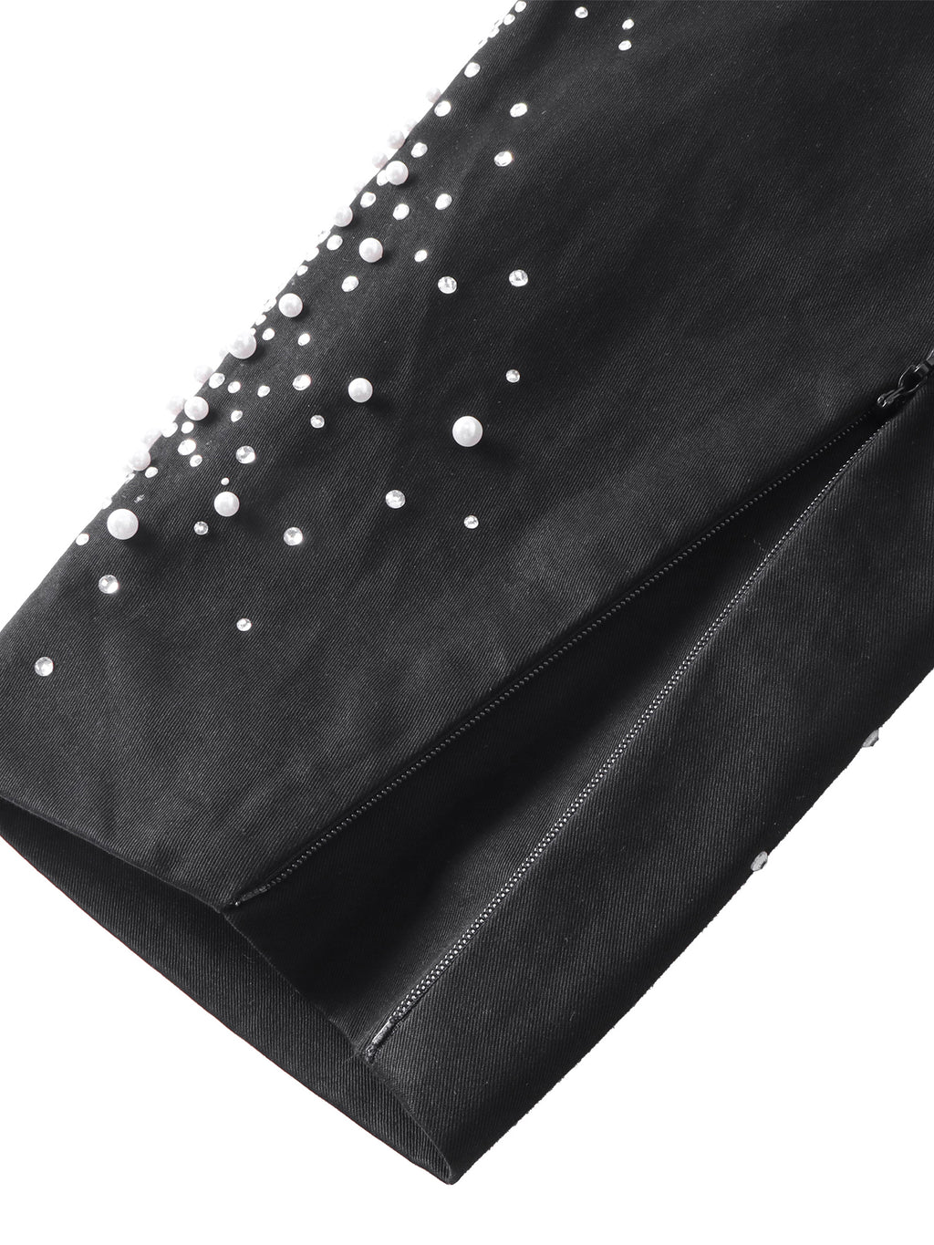 LUMINOUS DAWN PEARL RHINESTONE ZIP JACKET