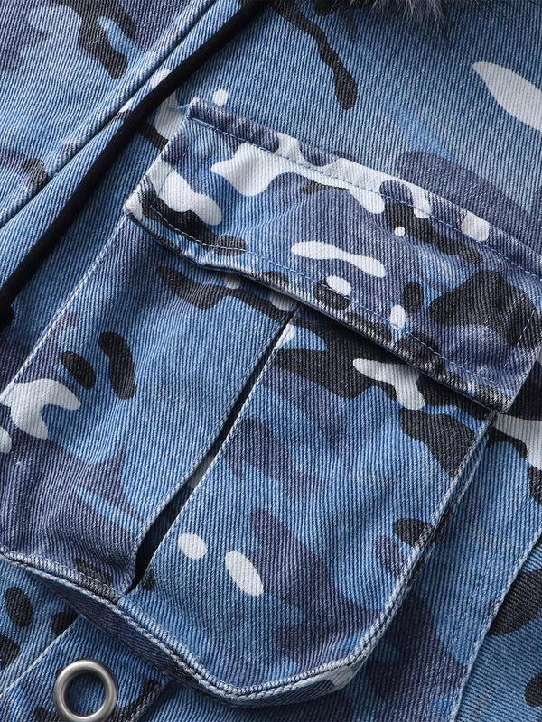 ECLIPSE OF THE BLOOD MOON BLUE CAMOUFLAGE JACKET