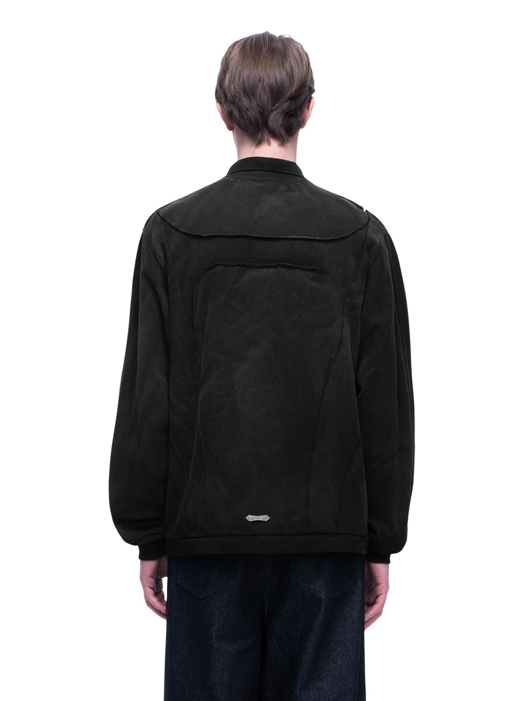 LUMINOUS DAWN STRUCTURED SEAM LONG-SLEEVE POLO