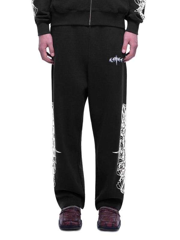 LUMINOUS DAWN ASTRAL LOGO FLOCKED PANTS