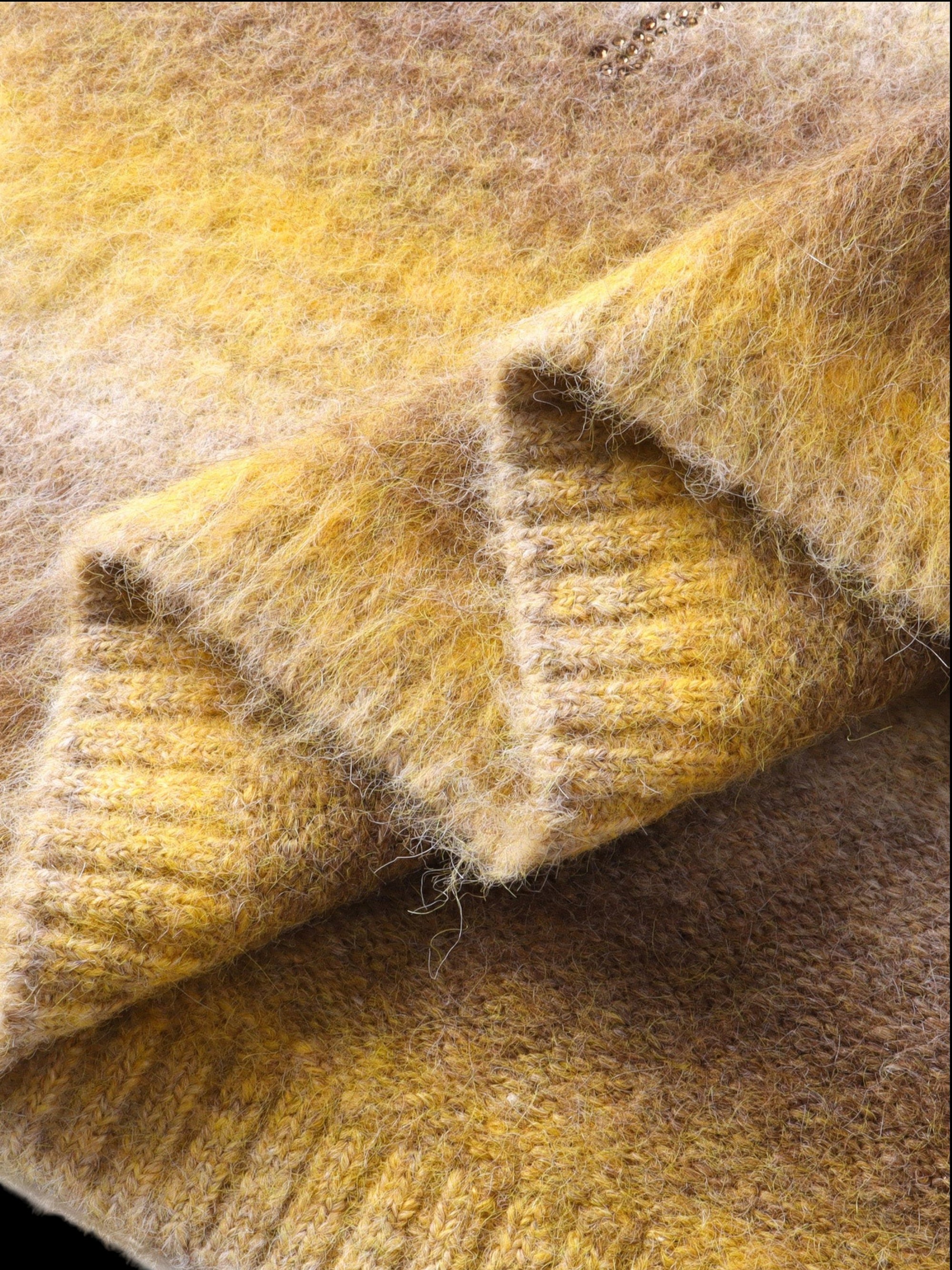 TBHNP Luminous Dawn rhinestone mohair knit sweater — men's streetwear fuzzy knit jumper
