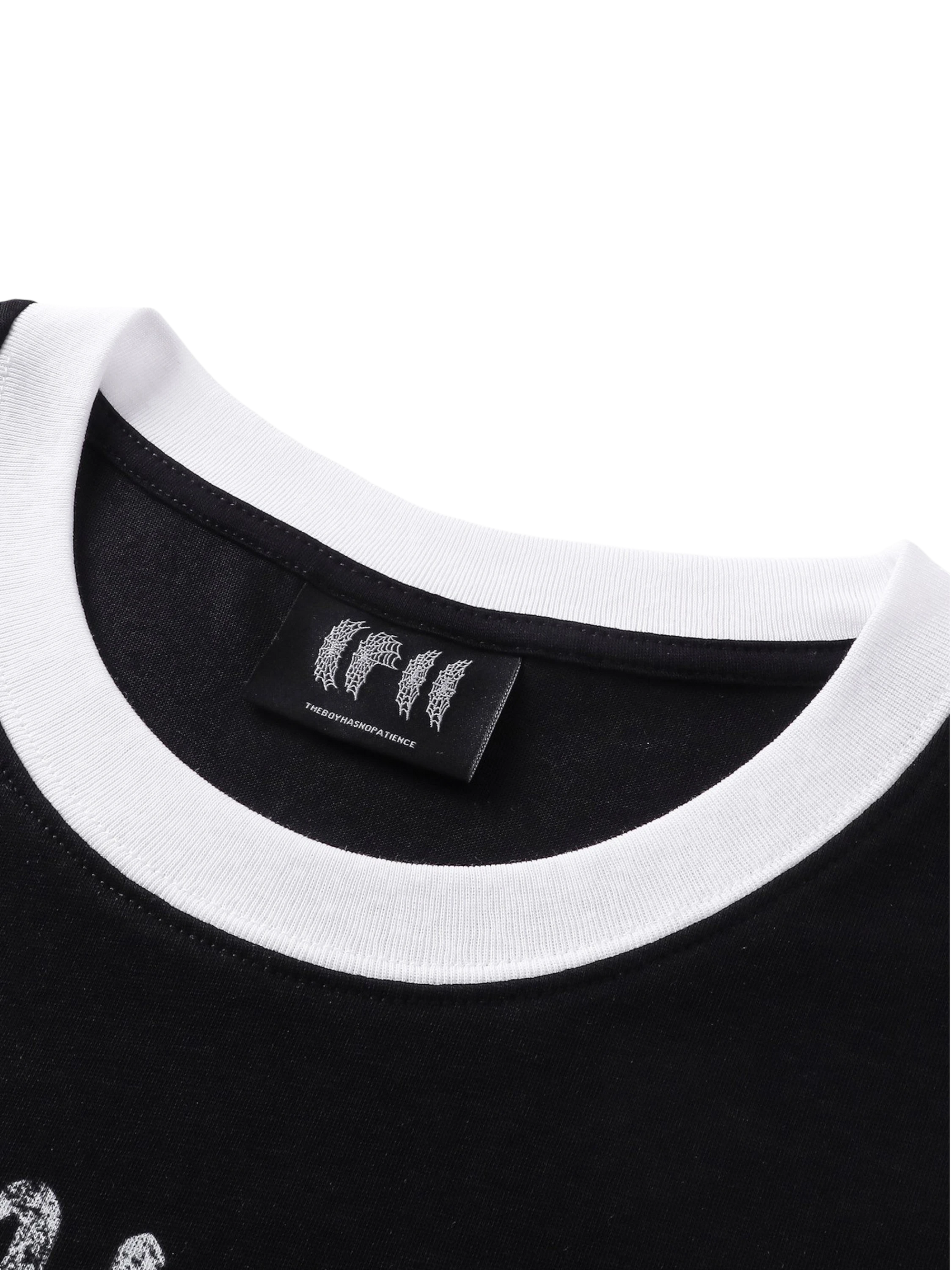 TBHNP Luminous Dawn sketch knight rhinestone ringer tee — men's streetwear graphic tee