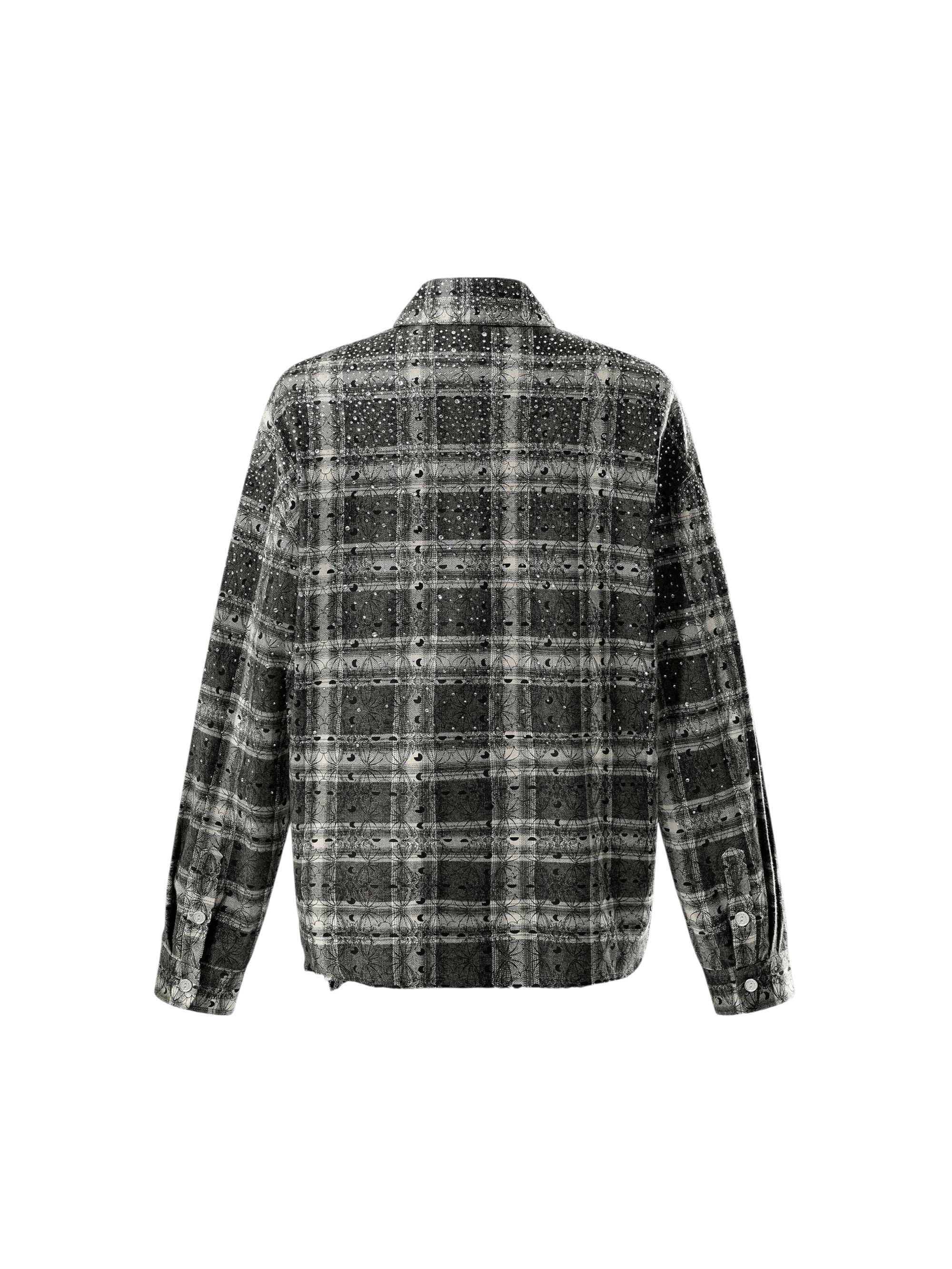 TBHNP Luminous Dawn Shadowbat buckle plaid flannel shirt — men's gothic streetwear button-up