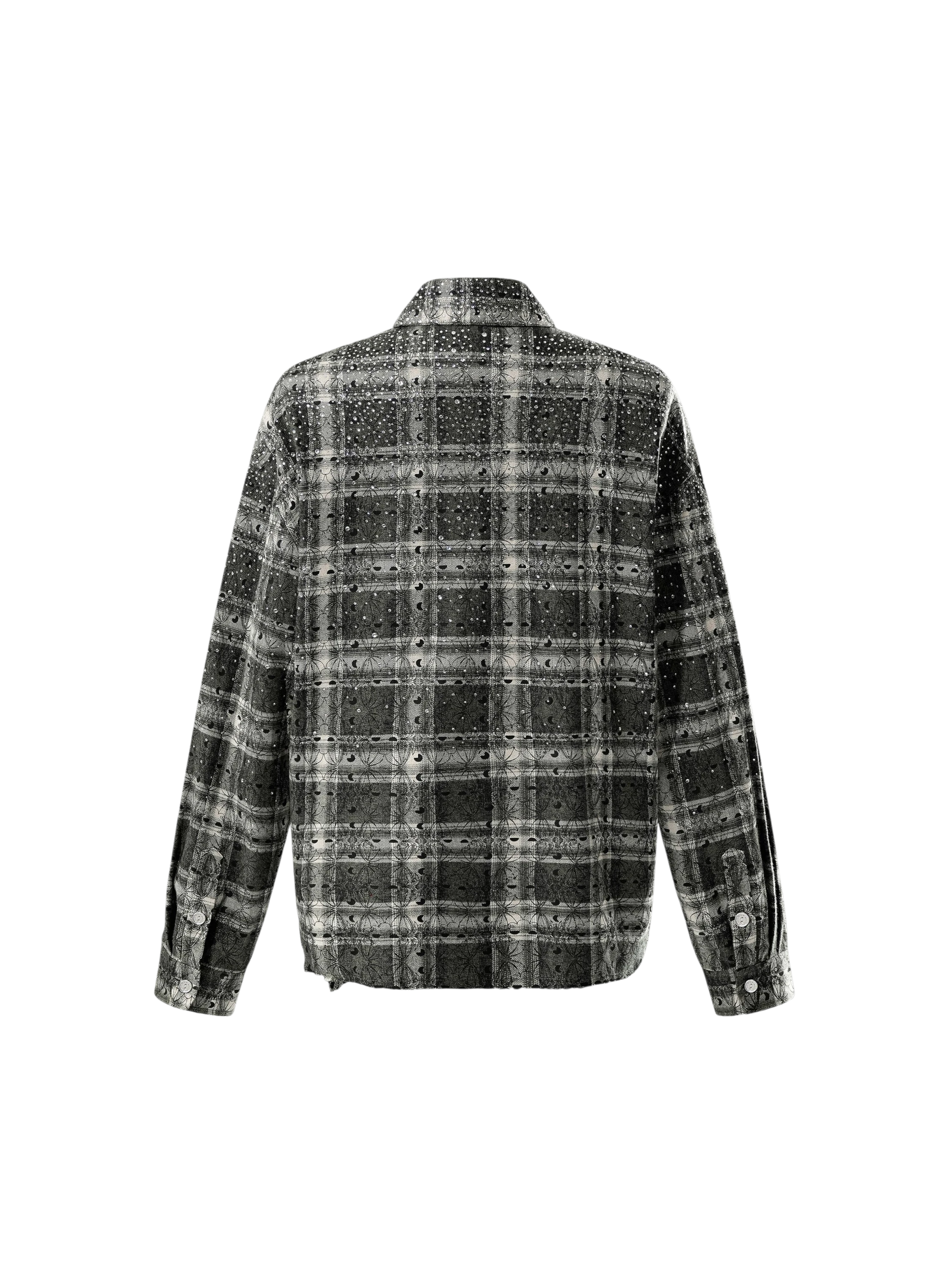 TBHNP Luminous Dawn Shadowbat buckle plaid flannel shirt — men's gothic streetwear button-up