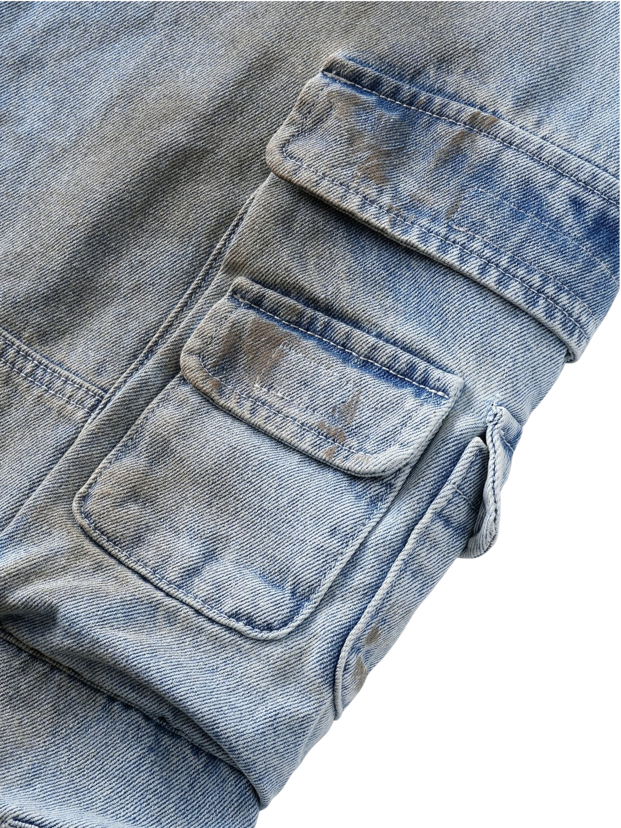 TBHNP Disciple mud-dyed multi-pocket baggy cargo pants — men's streetwear cargo pants