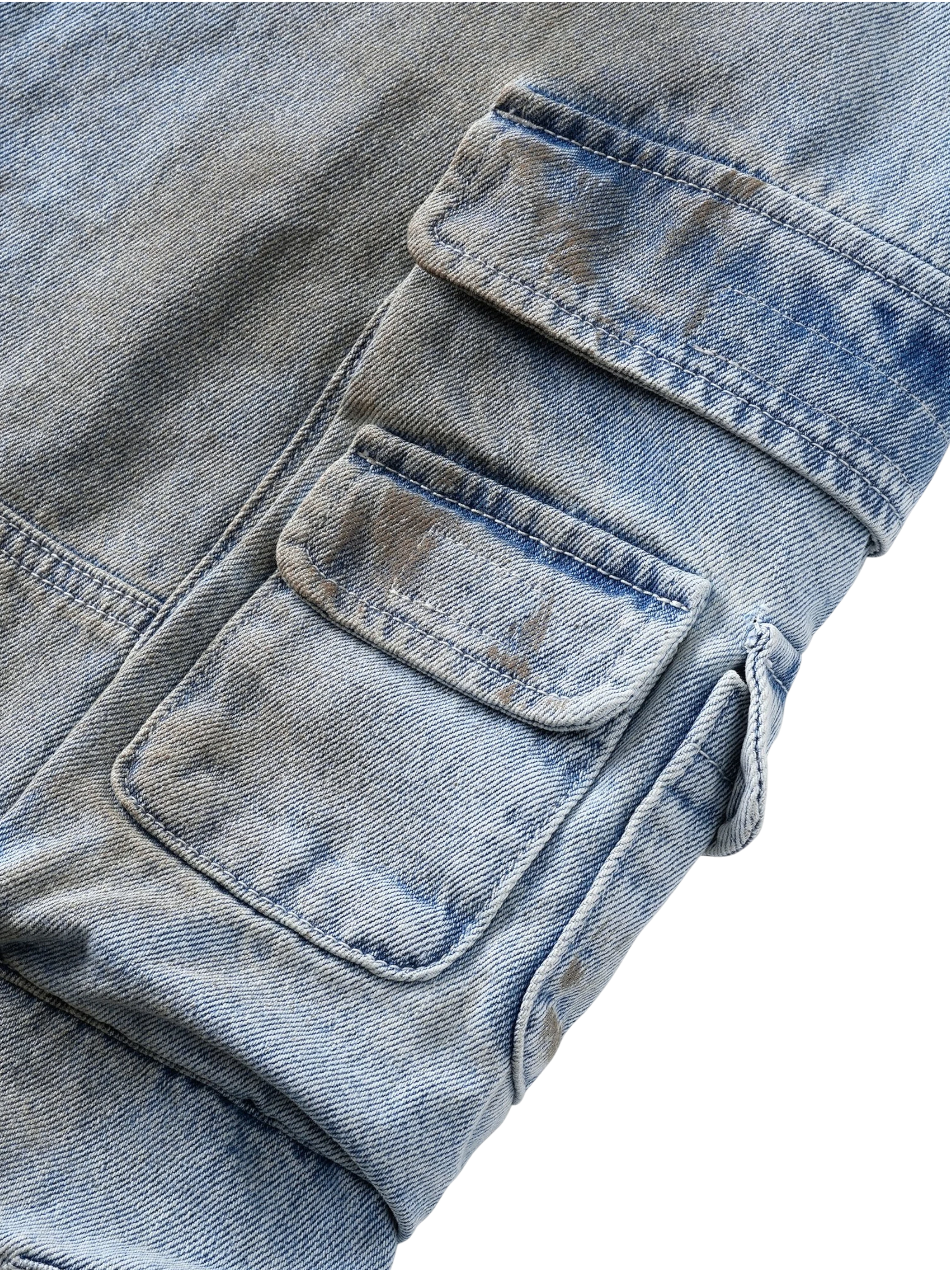TBHNP Disciple mud-dyed multi-pocket baggy cargo pants — men's streetwear cargo pants