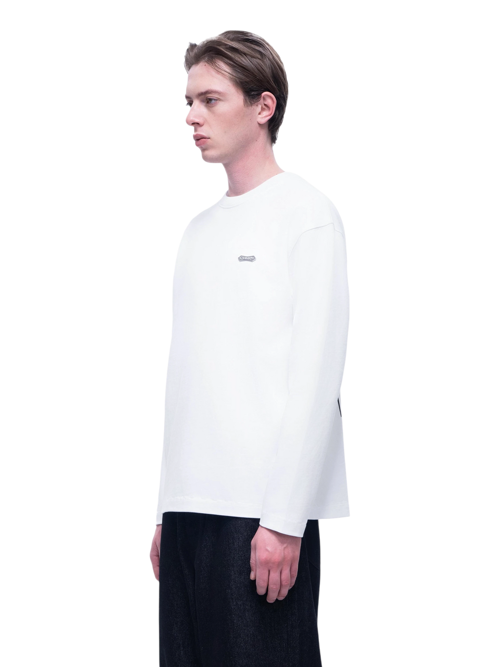 TBHNP Luminous Dawn flocked logo long-sleeve tee — men's streetwear graphic tee