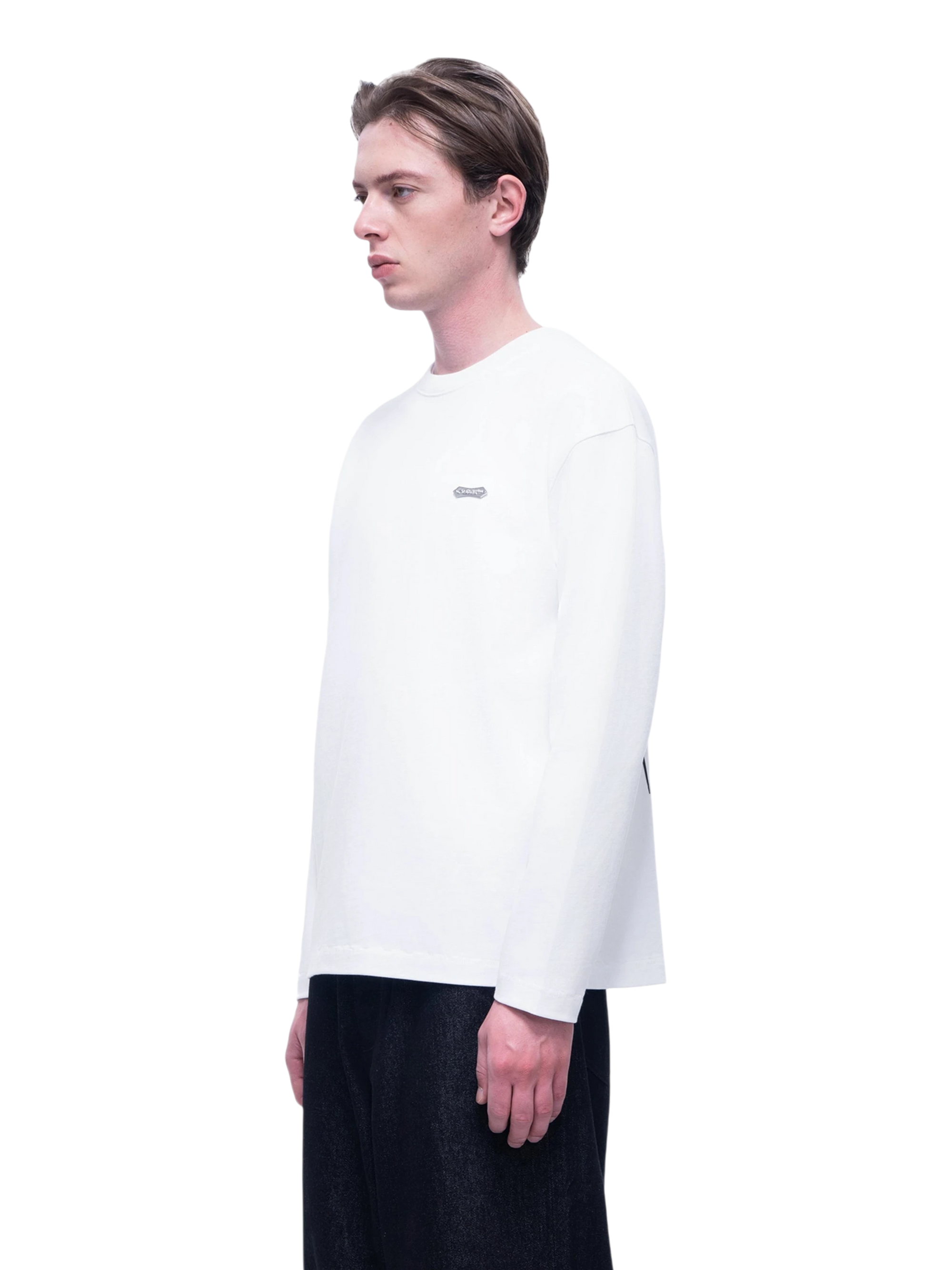TBHNP Luminous Dawn flocked logo long-sleeve tee — men's streetwear graphic tee