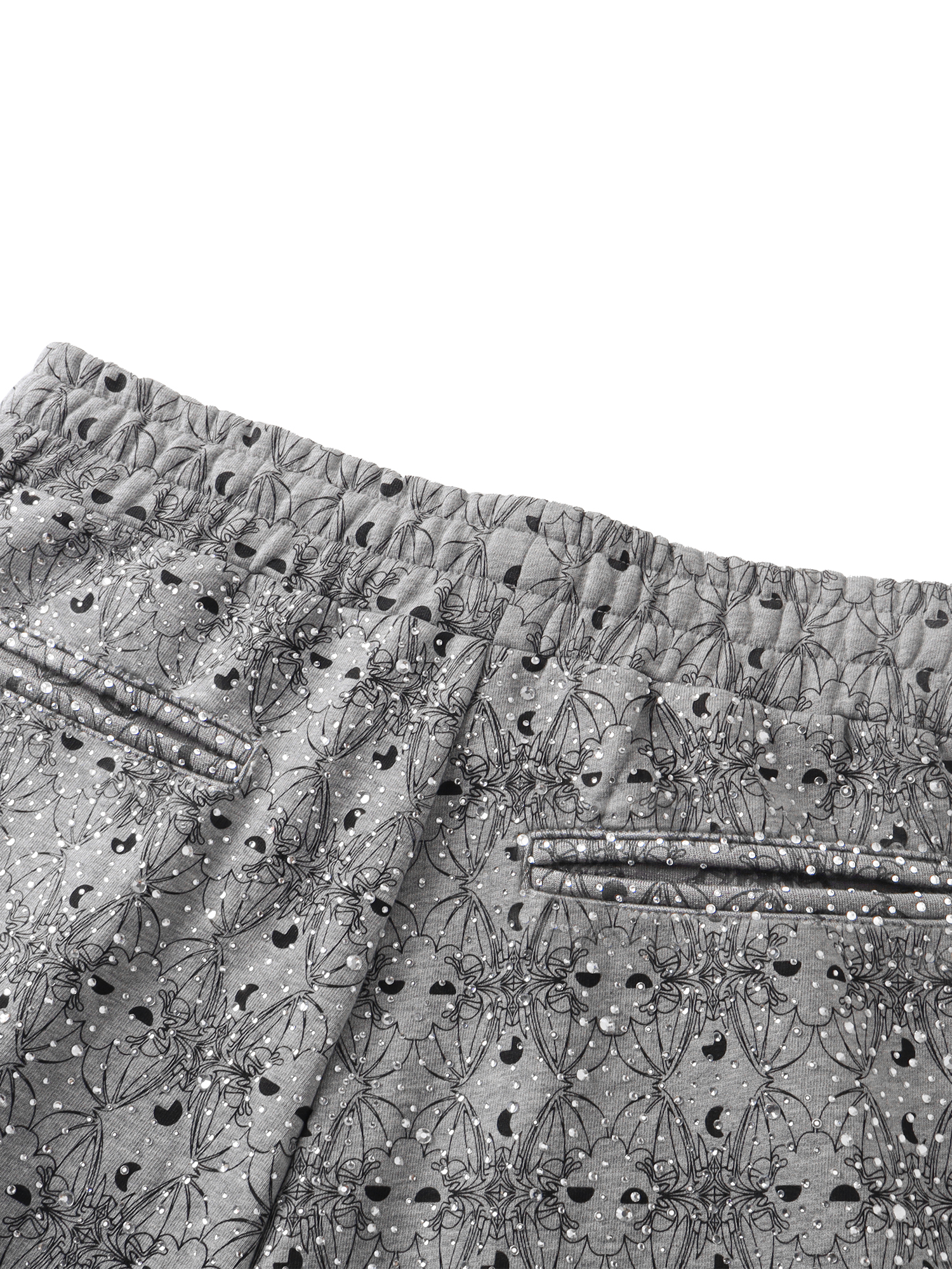 LUMINOUS DAWN DARK PATTERN RHINESTONE PANTS