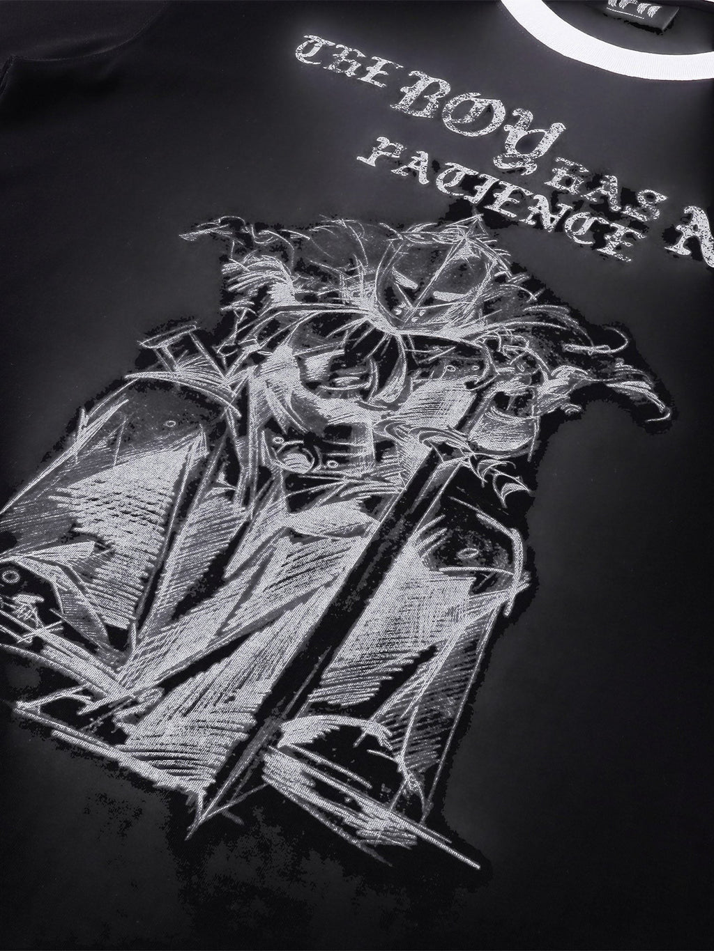 TBHNP Luminous Dawn sketch knight rhinestone ringer tee — men's streetwear graphic tee