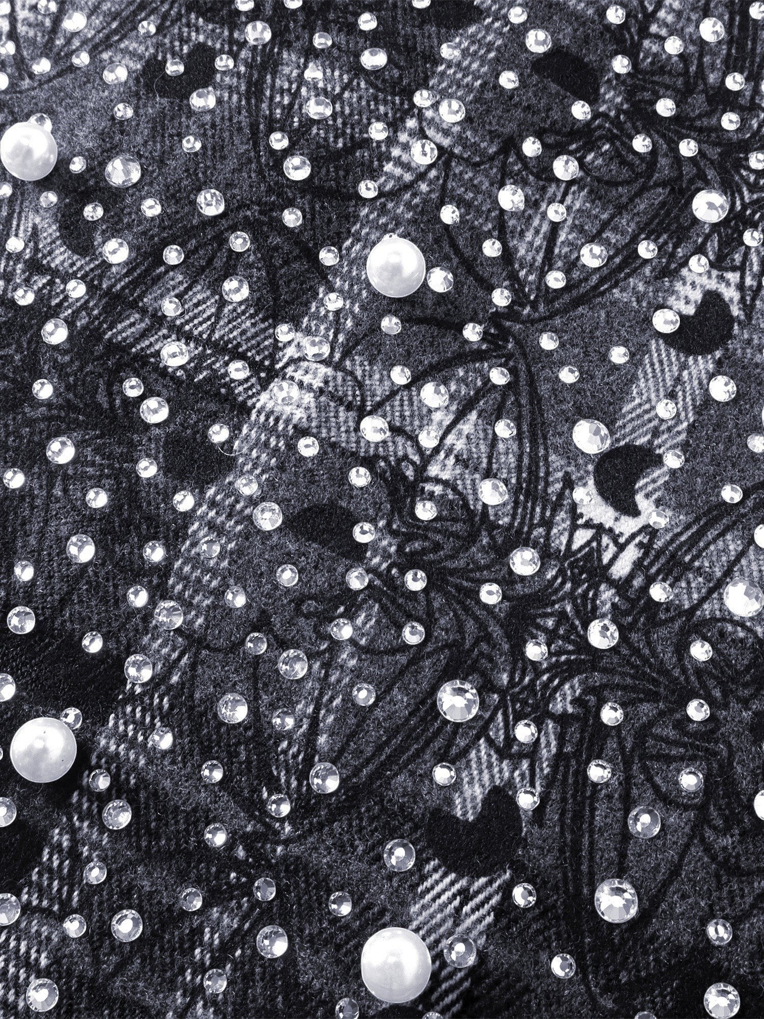 TBHNP Luminous Dawn rhinestone bat pattern plaid flannel shirt — men's gothic streetwear button-up